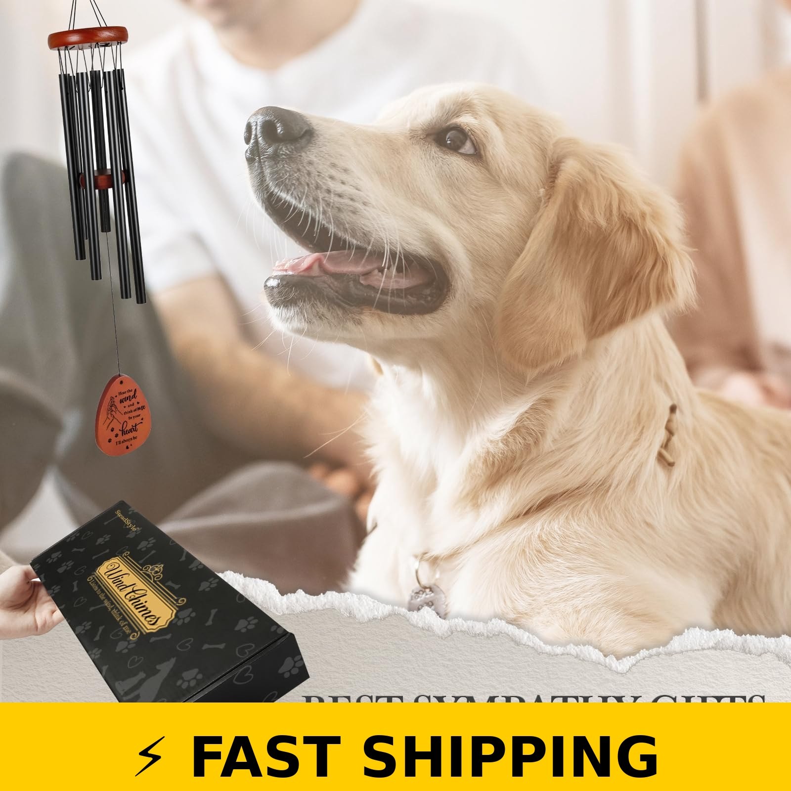 SteadStyle Pet Memorial Wind Chime – 25.5 in Sympathy Gift