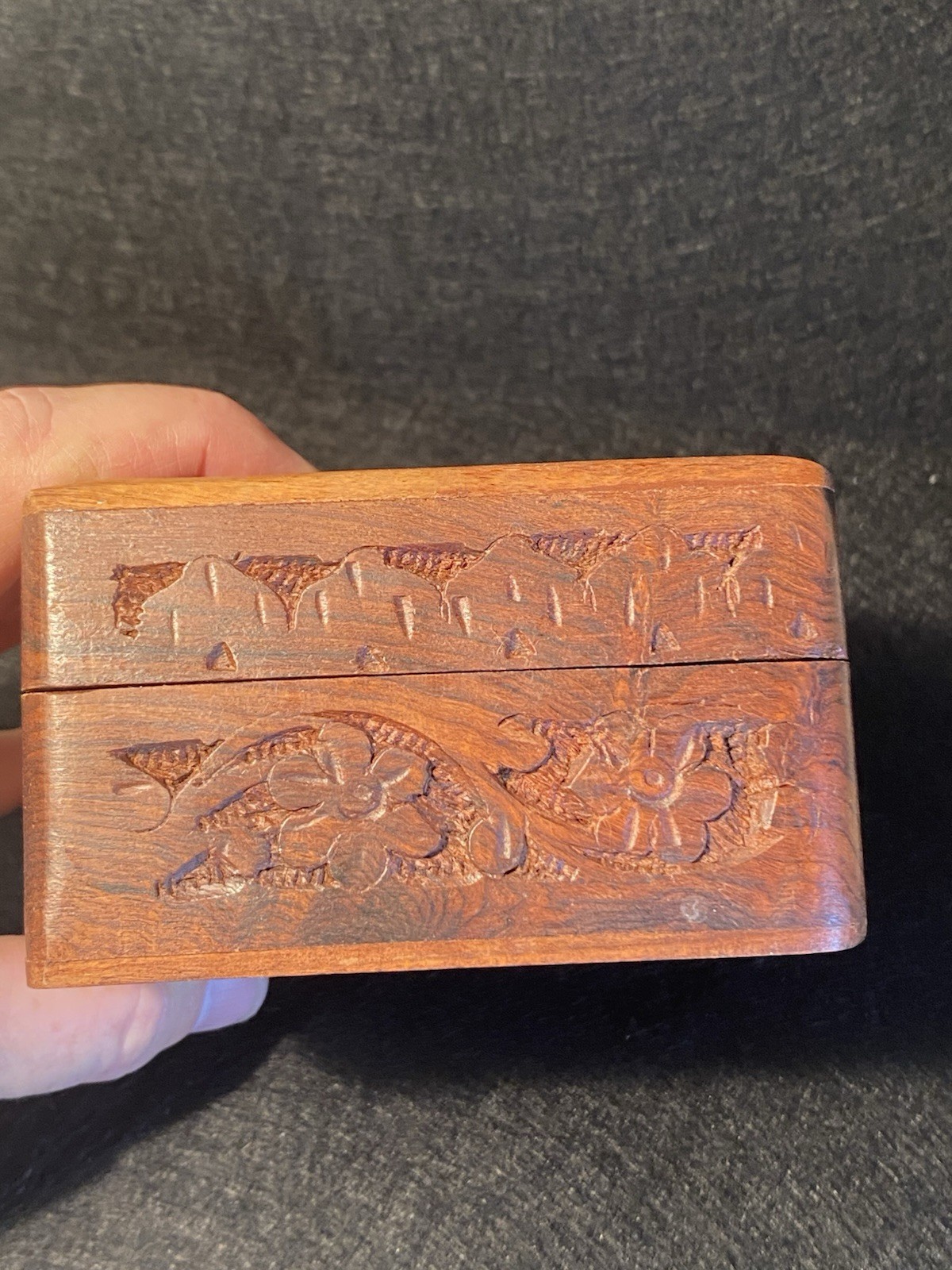 Cremation Urn For Ashes Small Wooden Pet Memorial Keepsake Box Trinket Brass