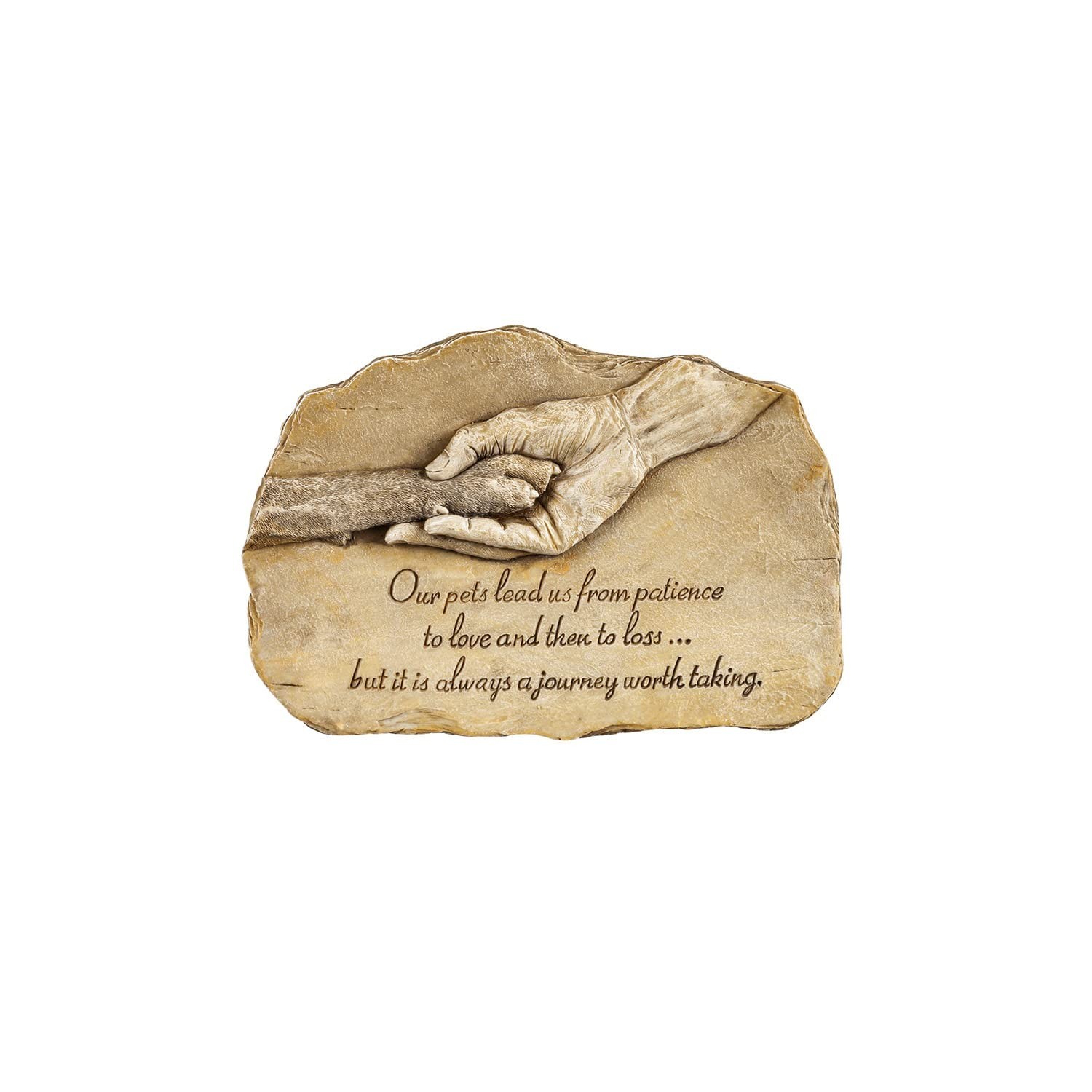 Evergreen Garden Dog Paw in Hand Devotion Painted Polystone Stepping Stone – …