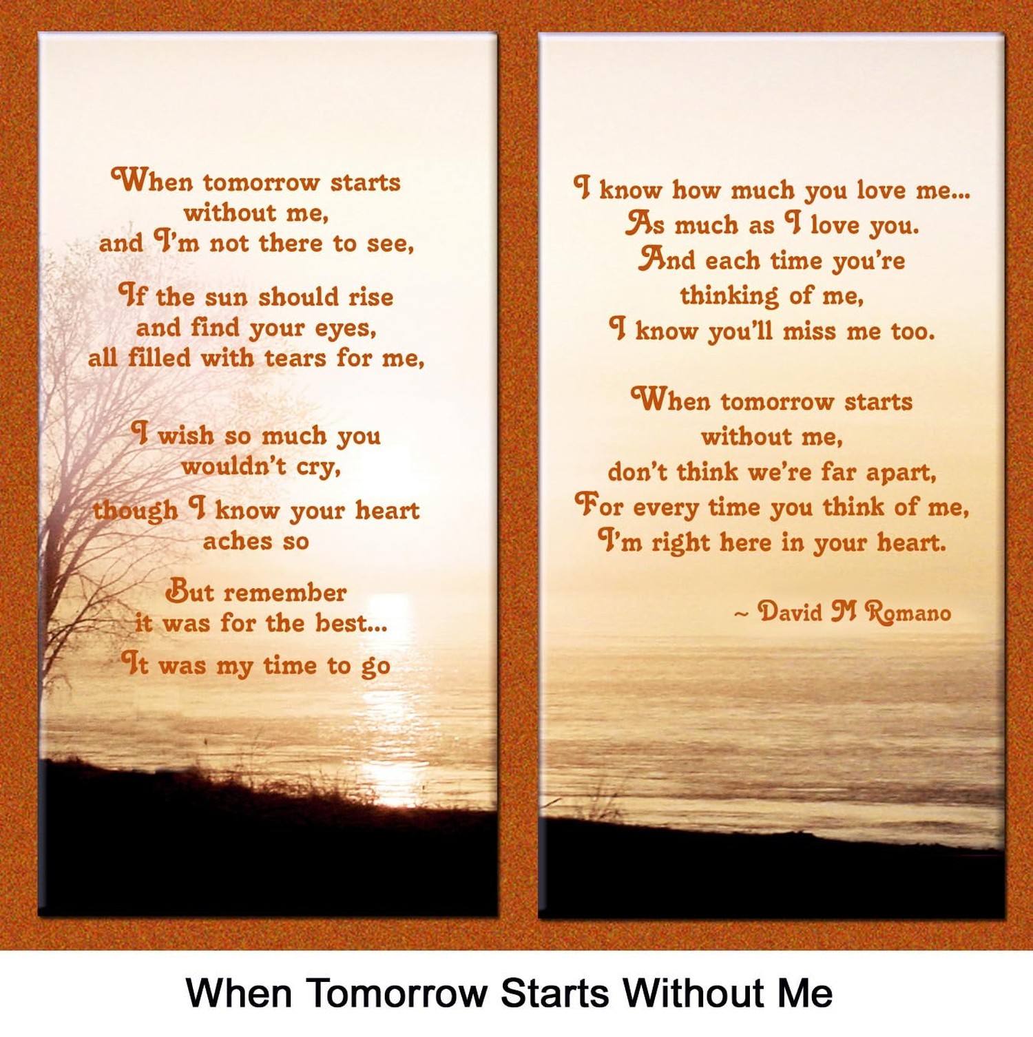 When Tomorrow Starts Without Me Pet Memorial Gifts for Dogs, Handcrafted Pict…
