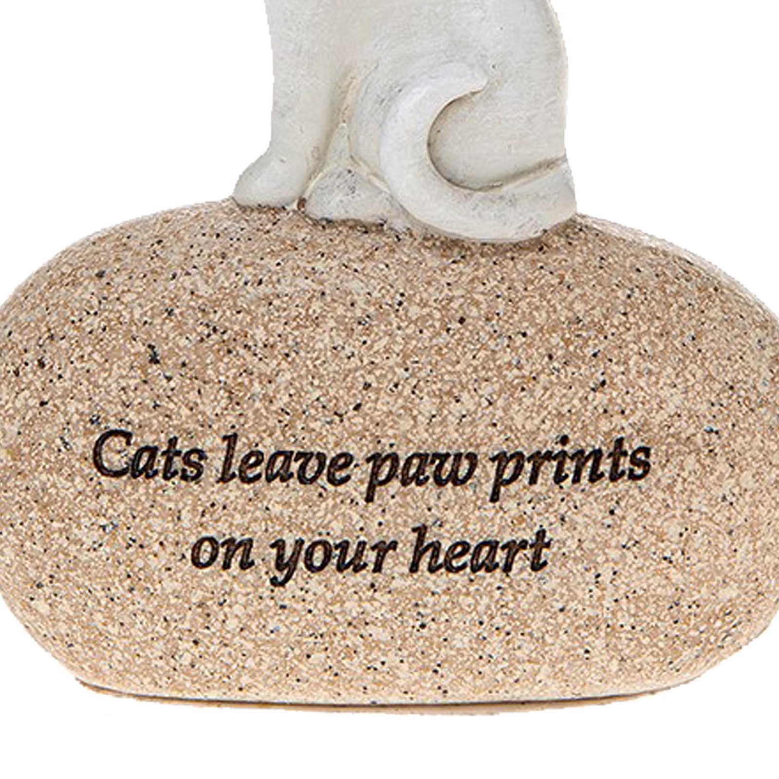 Pet Sentiment Stone Pebble Ornament Wording Cats Leave Paw Prints on your Heart