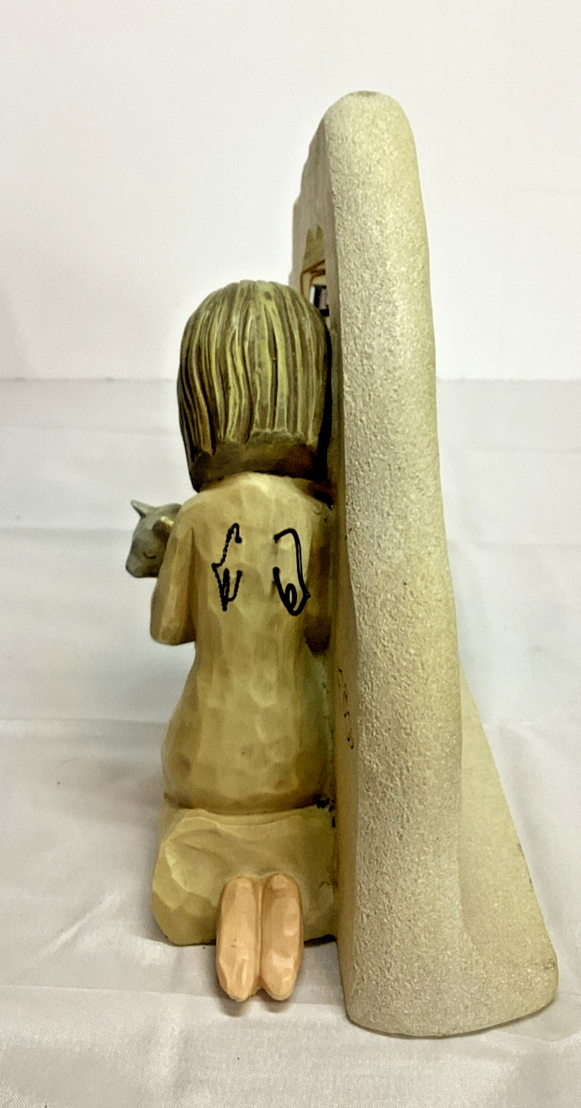 Pet Memorial Figurine Statue Angel Halo Wind Chimes Grave Stone Cat