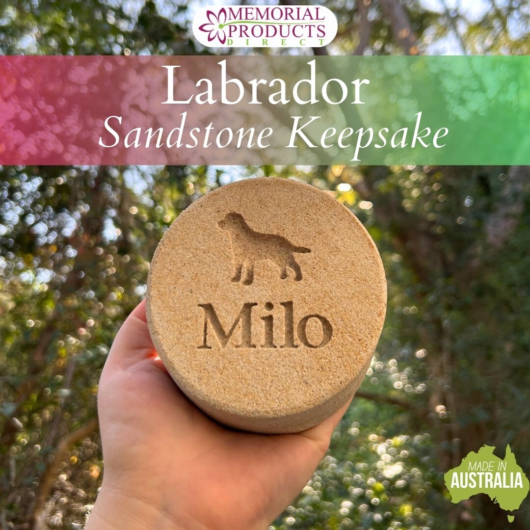 Memorial Labrador Keepsake – Sandstone – Personalised