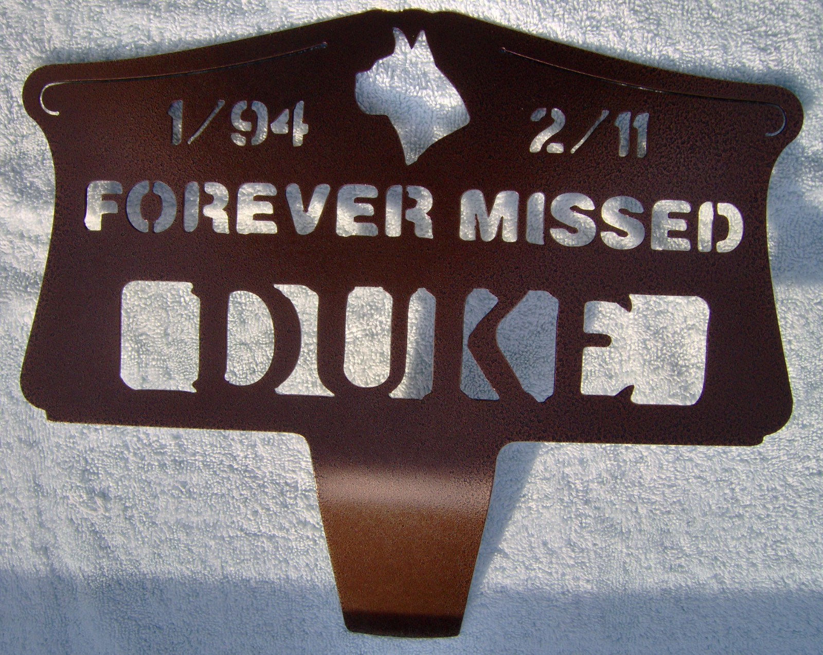 Metal Pet Memorial Headstone Grave Marker Personalized For Your Dog or Cat