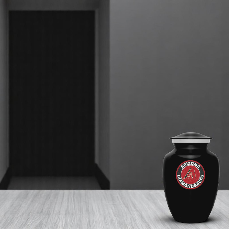 Black Metal Arizona Diamondbacks Baseball Style Cremation Urn Adult Ashes Urns