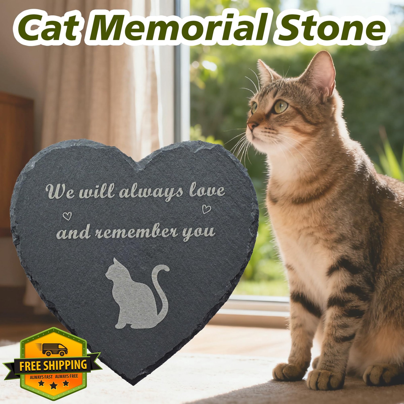 Szkisida Cat Memorial Stone Small-4 inch