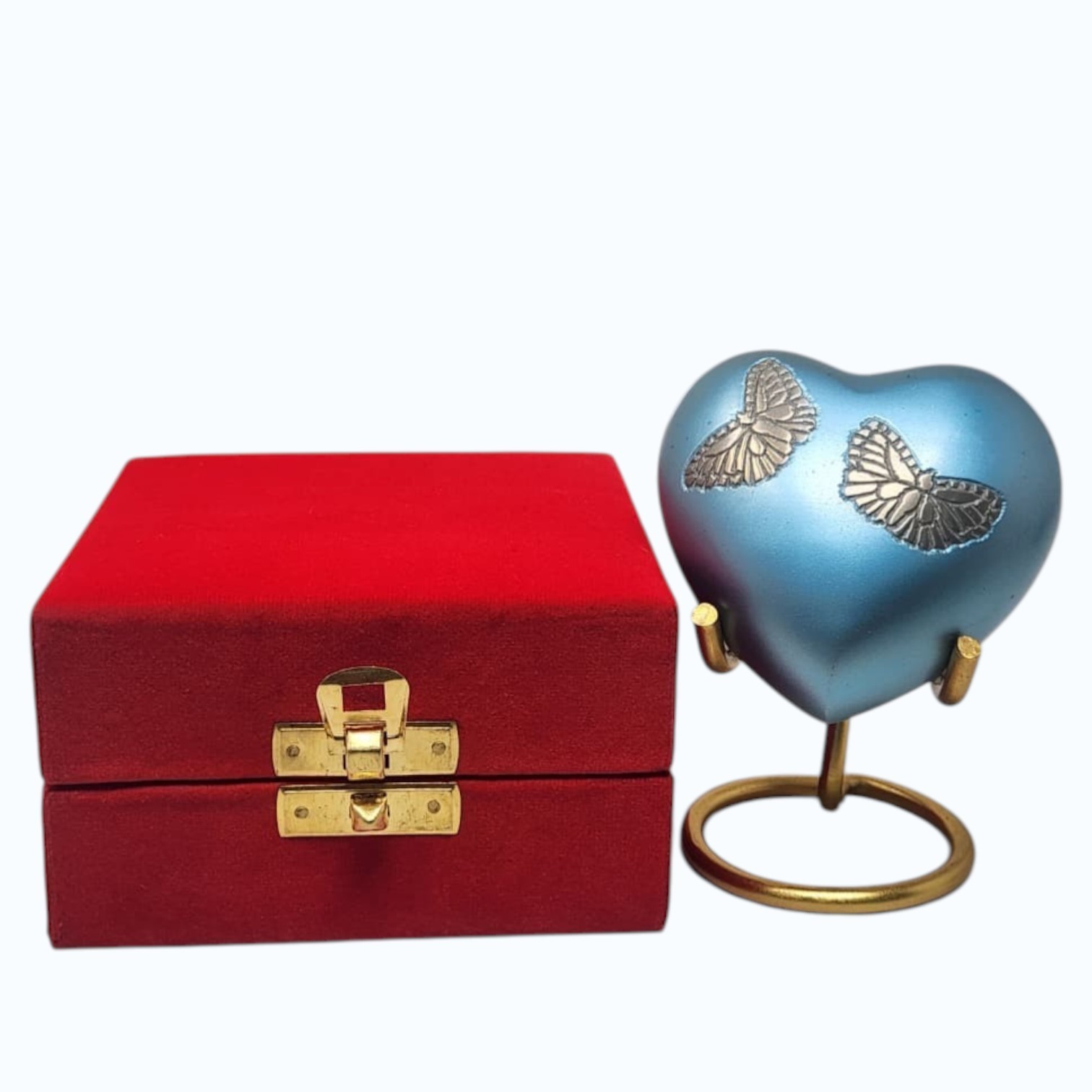 Blue Heart Butterfly Cremation Urn keepsake Memorial Urn For Human Ashes