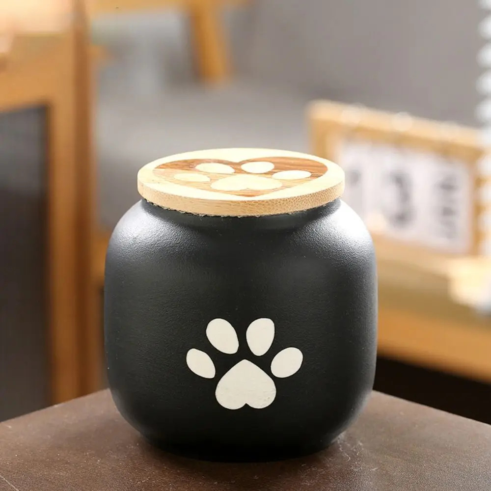 Cute Ceramic Pet Urn Memorial Ashes Box with Lid Moisture Proof