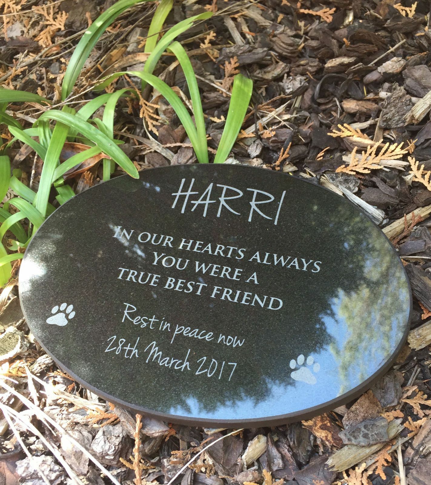 Pet Memorial Granite Plaque Oval personalised engraved