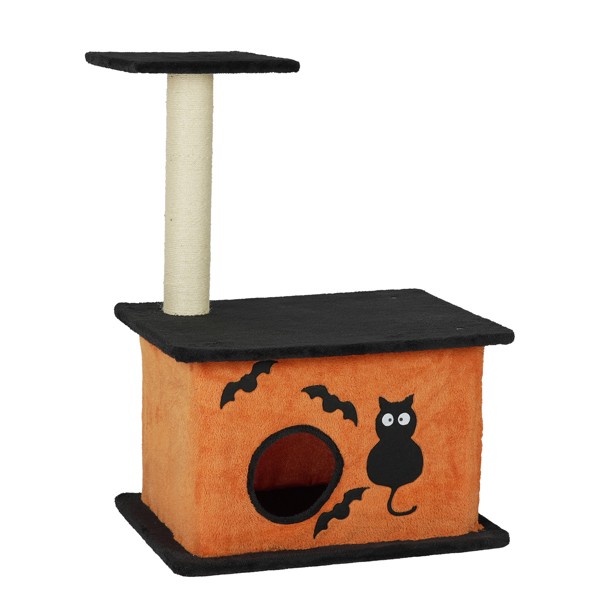 Halloween Cat Tree, Cat Tower Cat Tree For Indoor Cats With Spacious Cat Condo,
