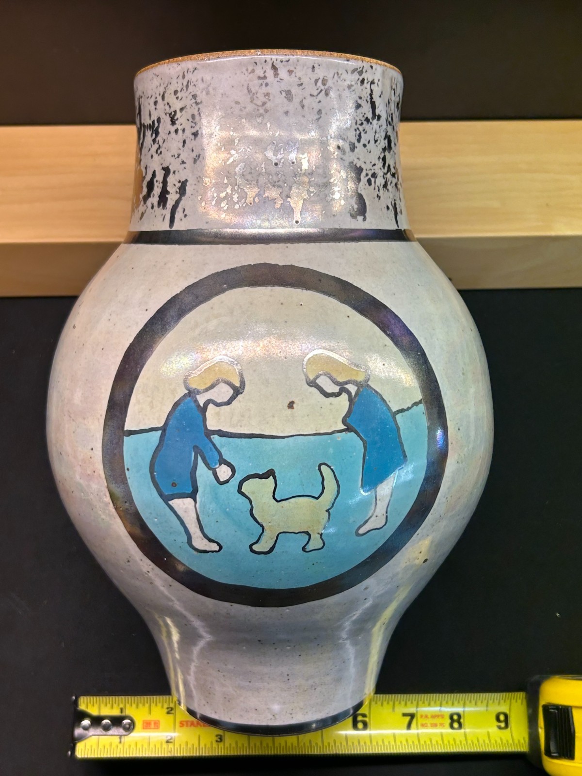 🔥Large Cremation Urn in Stoneware Pottery for Pet or Humans- Signed by Artist