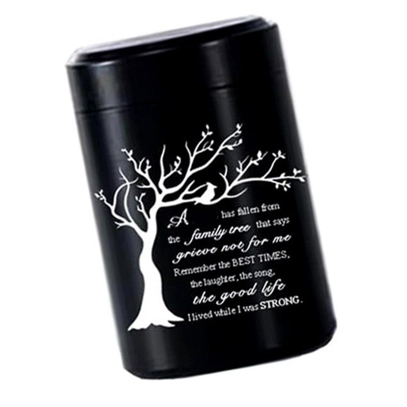 Black Stainless Steel Cremation Urn For Pet Ashes Casket Storage Urn Casket Jar