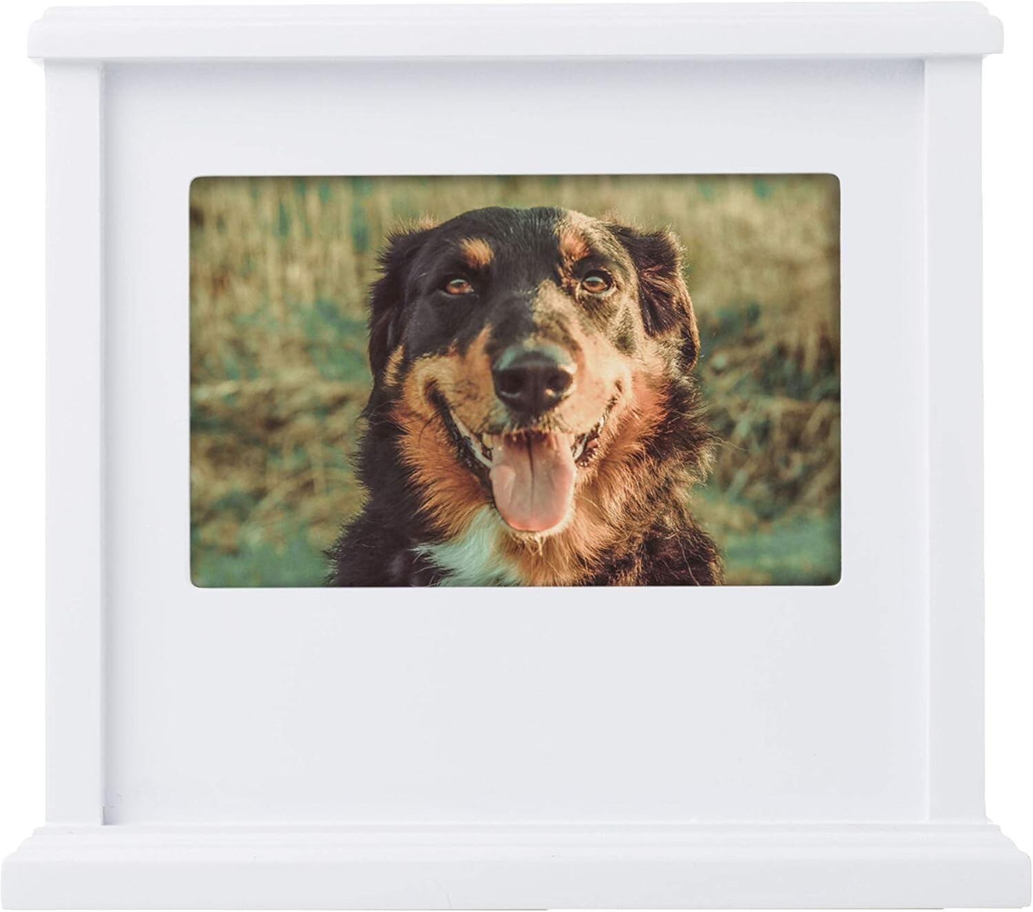 Personalized Pet Memory Box – Elegant Wooden Urn for Dogs & Cats (White)