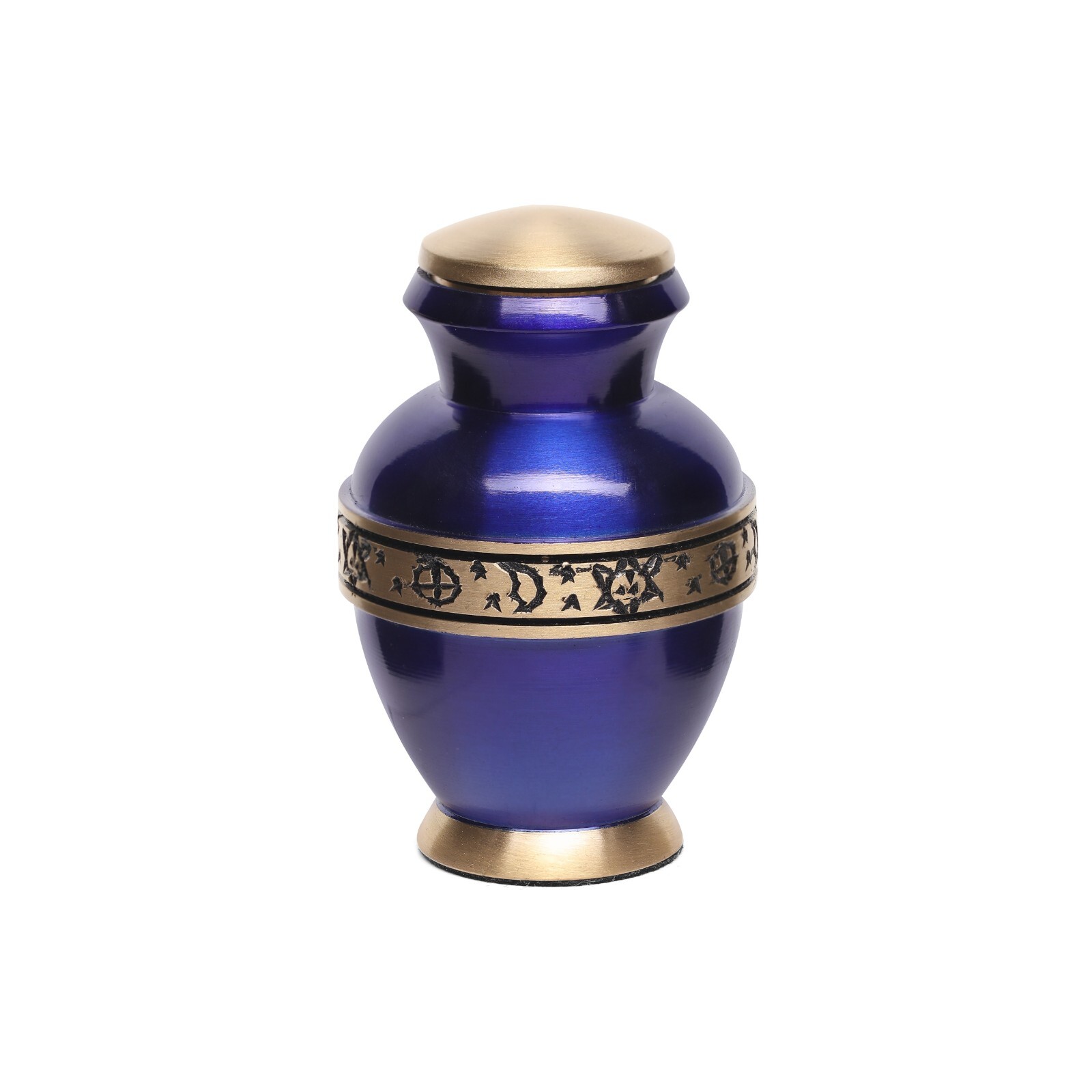 Pet Cremation Urn, Small urn for Animal Ashes, Blue Gold