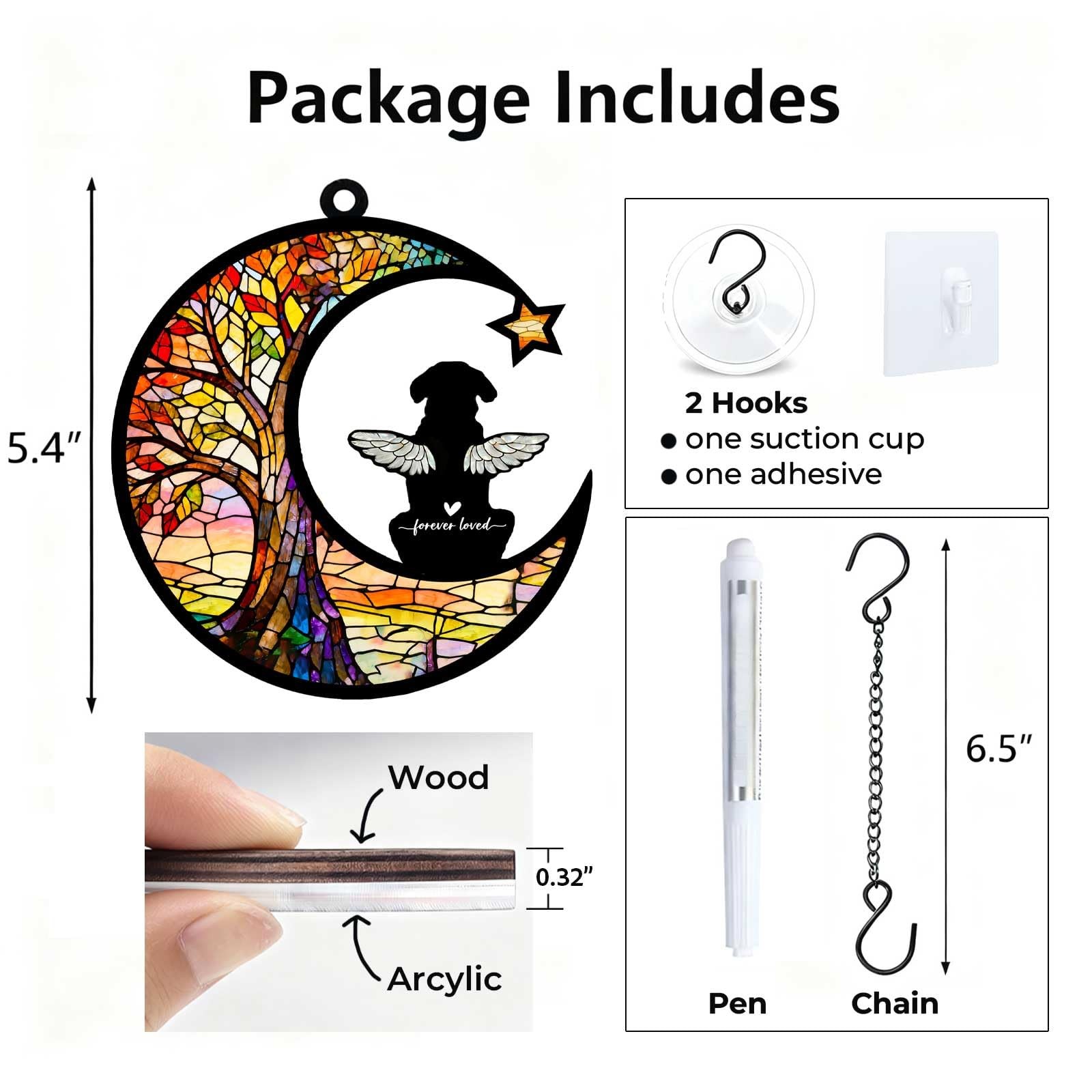 Personalized Loss of Dog Sympathy Gift, Custom Dog Memorial Suncatcher, Dog M…