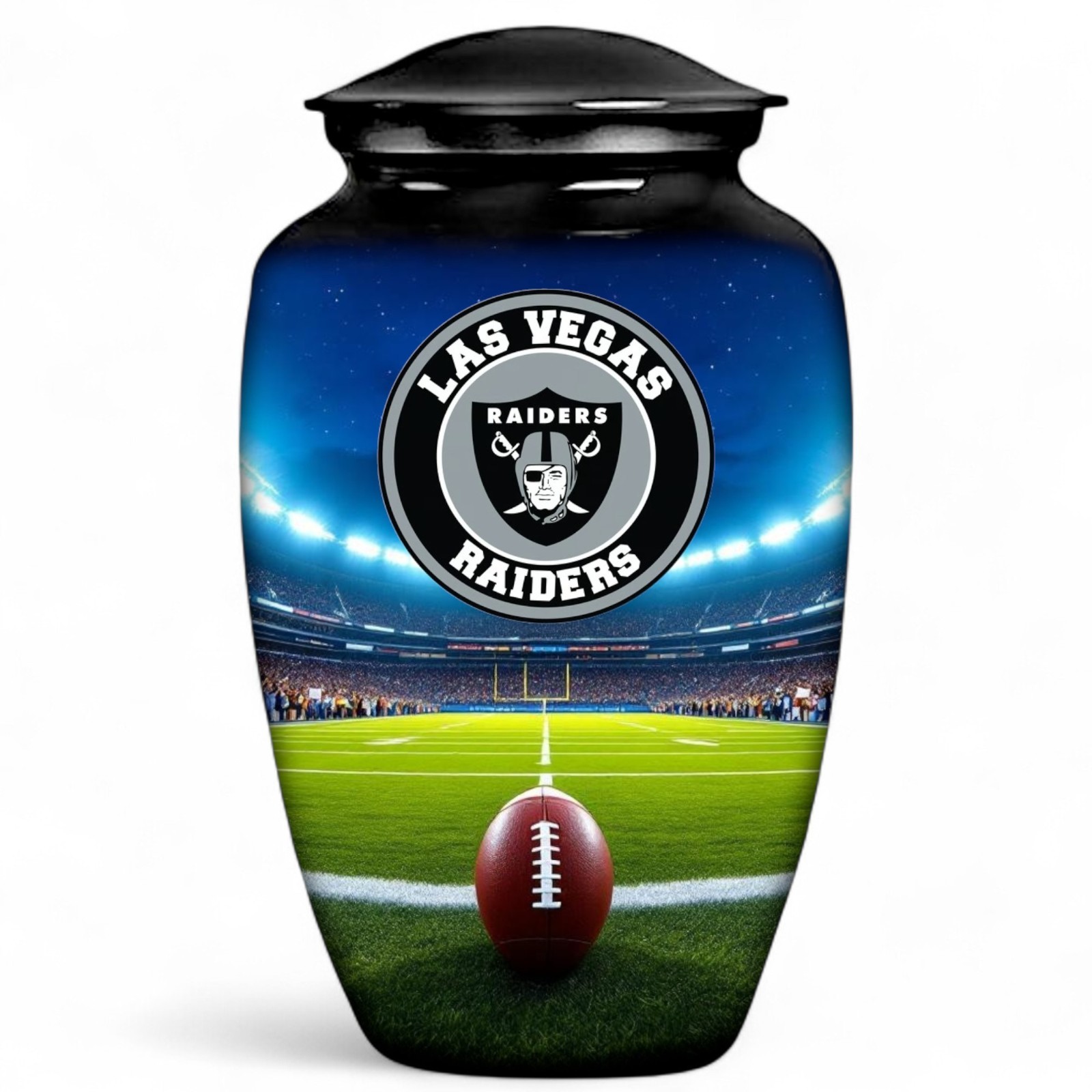 Cremation Urn Las Vegas Raider Football Theme Funeral Memorial Ashes with Bag