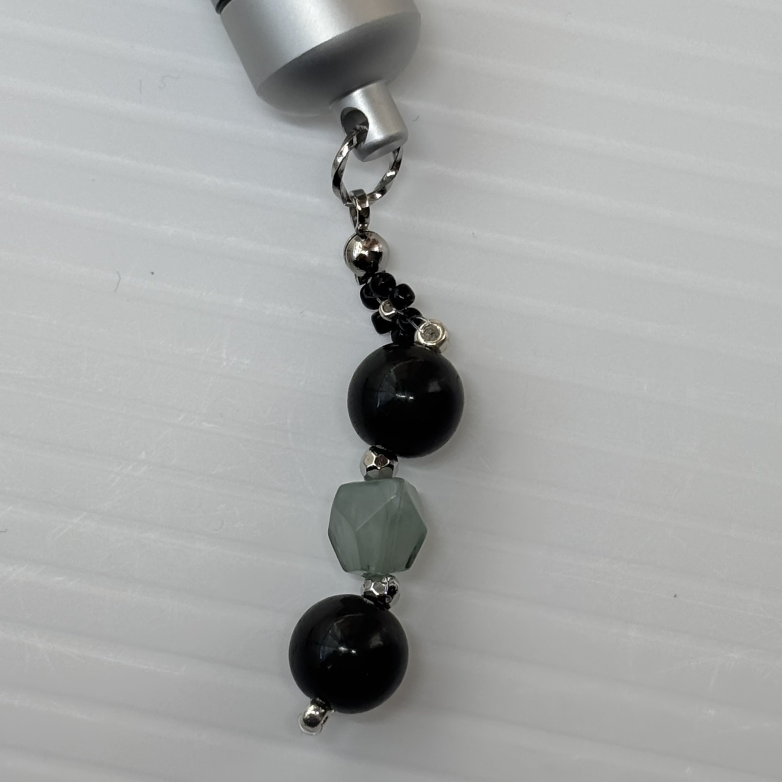 Cremation Ashes Keychain – Cremation Keepsake(dark green stone)