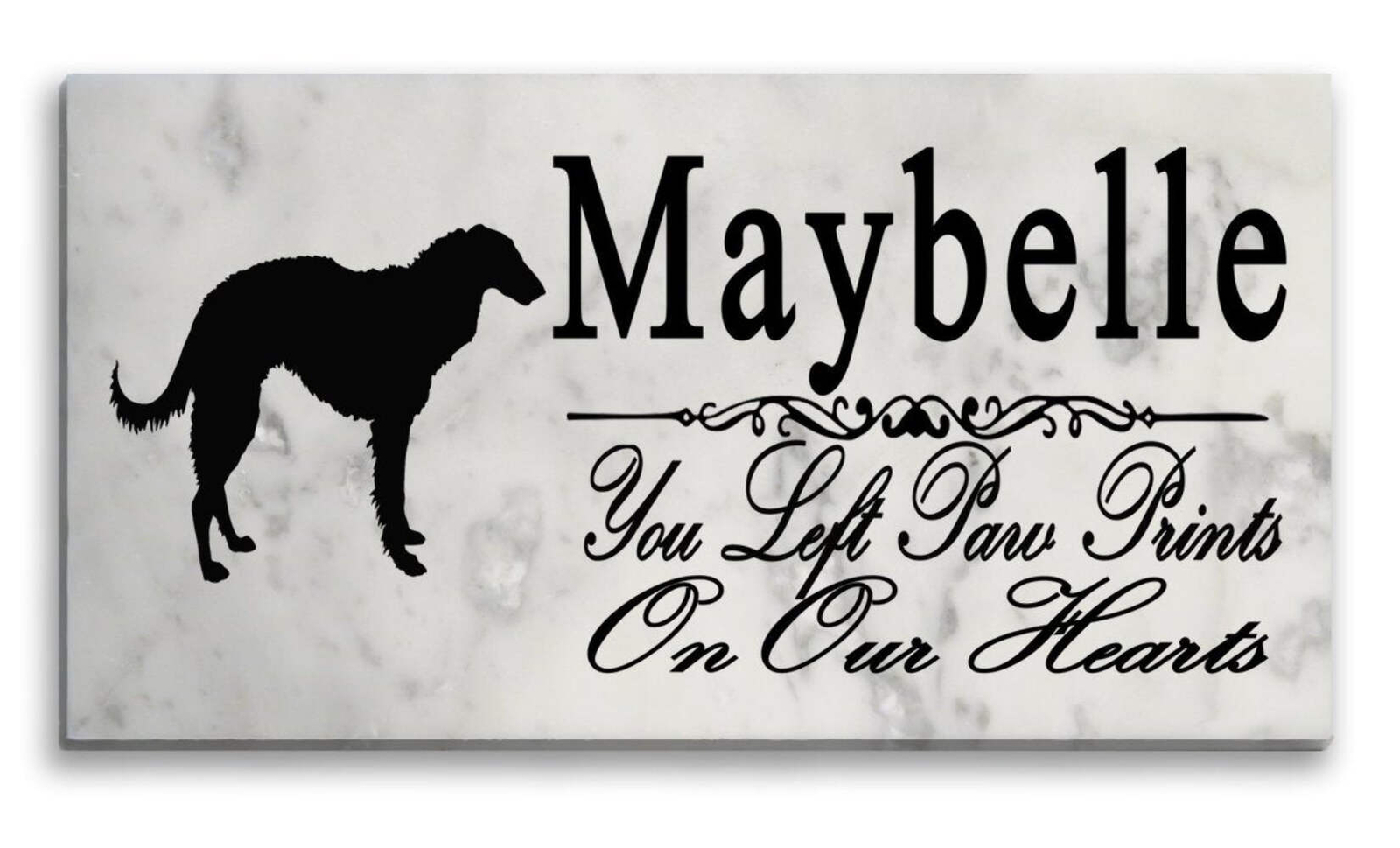 Russian Wolfhound Memorial Stone Personalized Garden Plaque Grave Marker