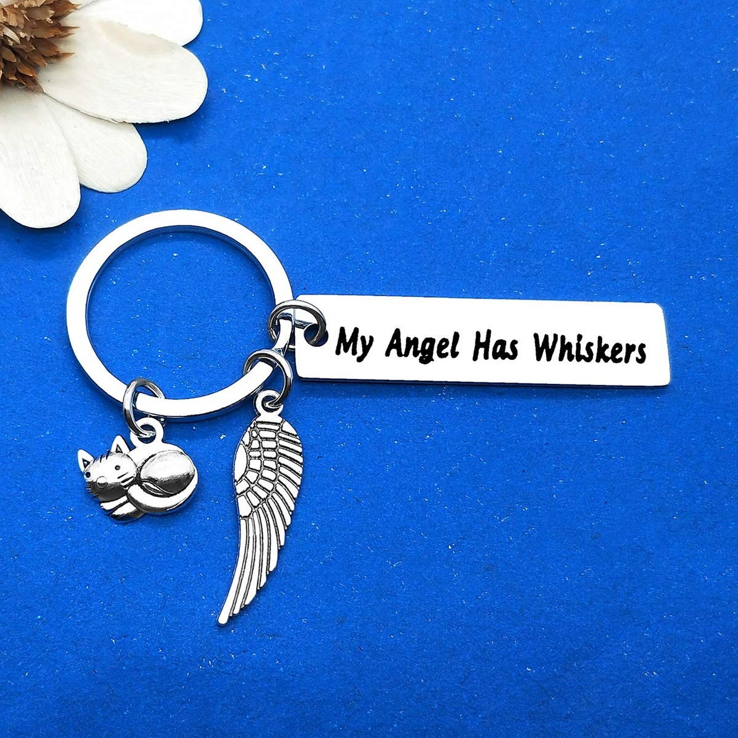 Dabihu Pet Memorial Gift Loss of Cat Keychain Sympathy Jewelry Has Whiskers K…