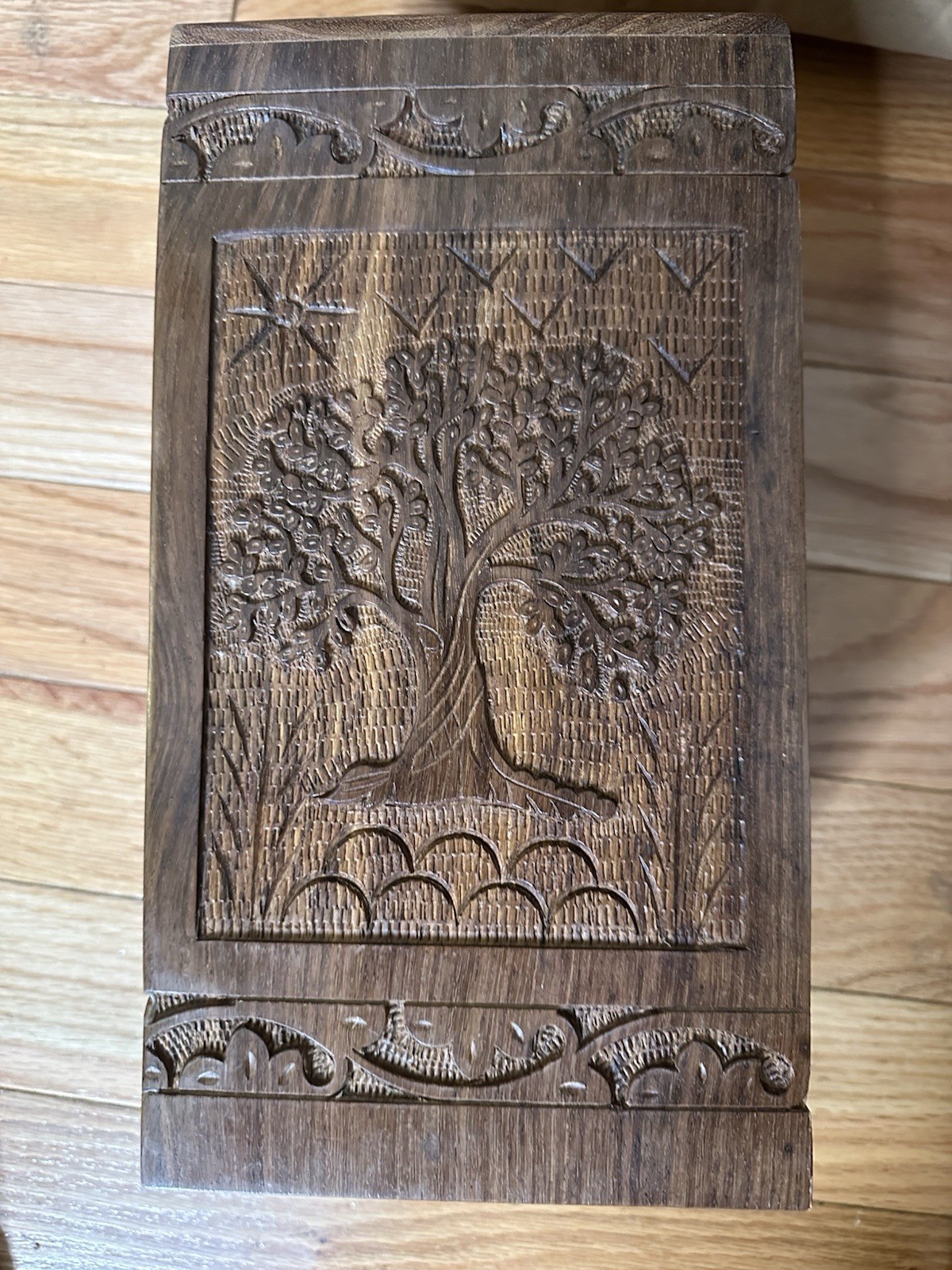 Handmade Rosewood Urn Box – Tree of Life Wooden Urn Medium 6″X 11.5″ Beautiful
