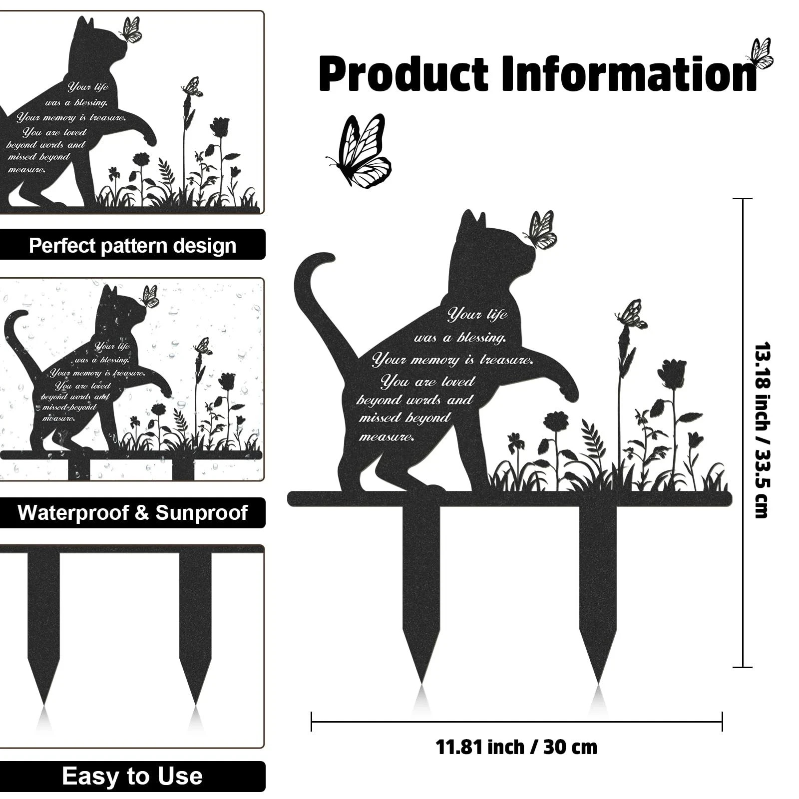 Memorial Pet Grave Markers, Metal Cat Garden Stake Plaque Cemetery Outdoors, …