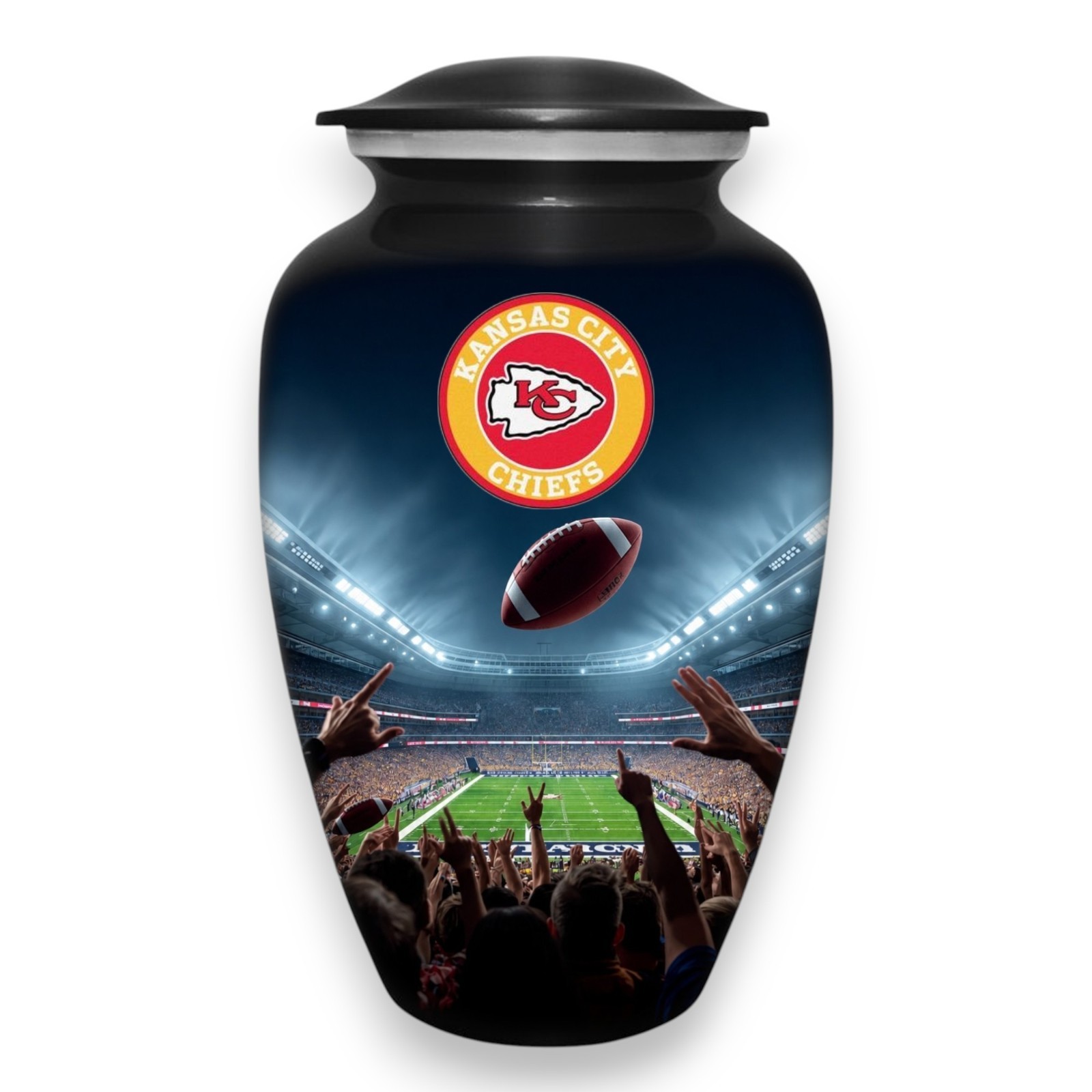 Football Cremation Urn for Human Ashes Adult Large Kansas City Chiefs Urns 10.5″