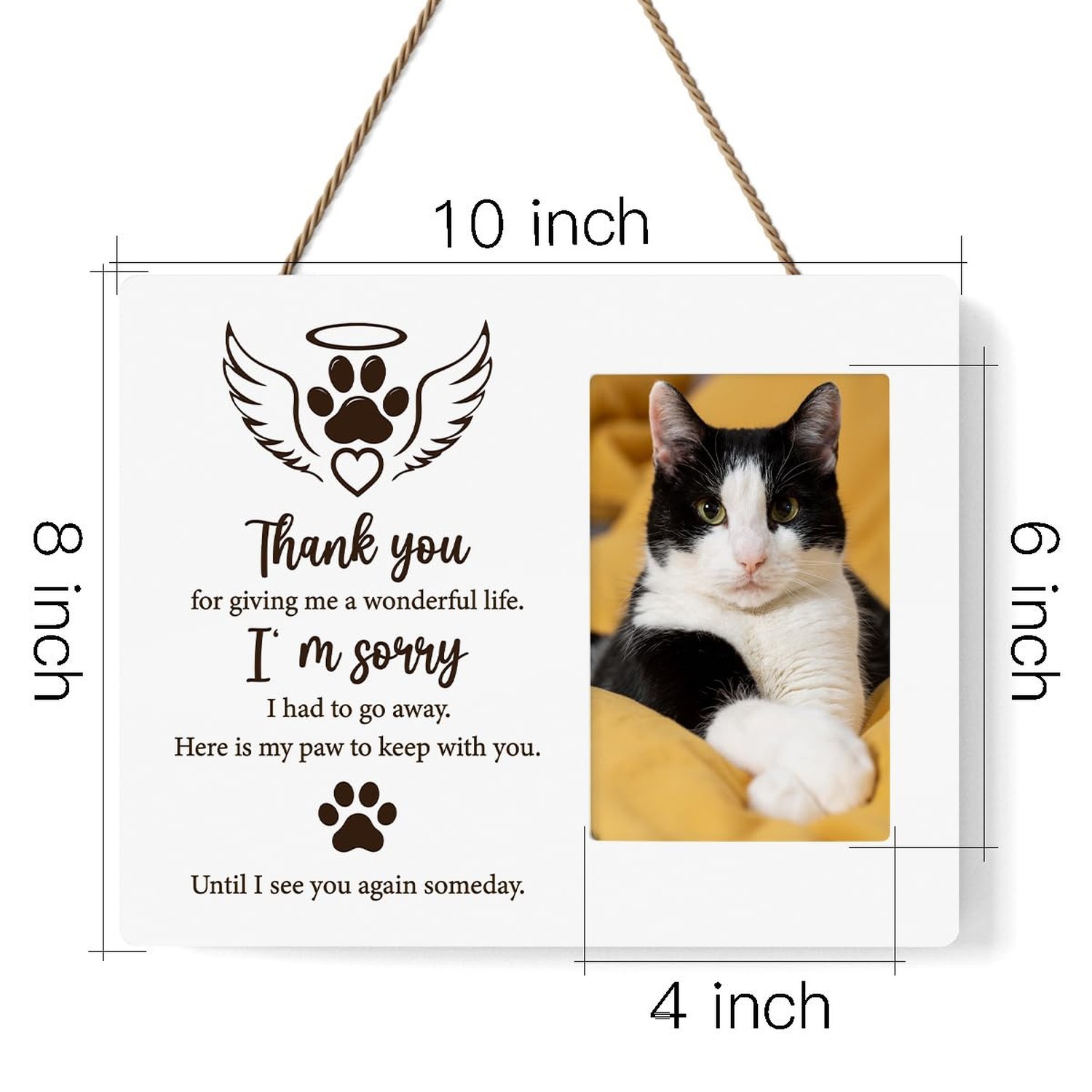 IAXIC Cat Memorial Gifts for Loss of Pet Sympathy Picture Frame, Pet Memory P…