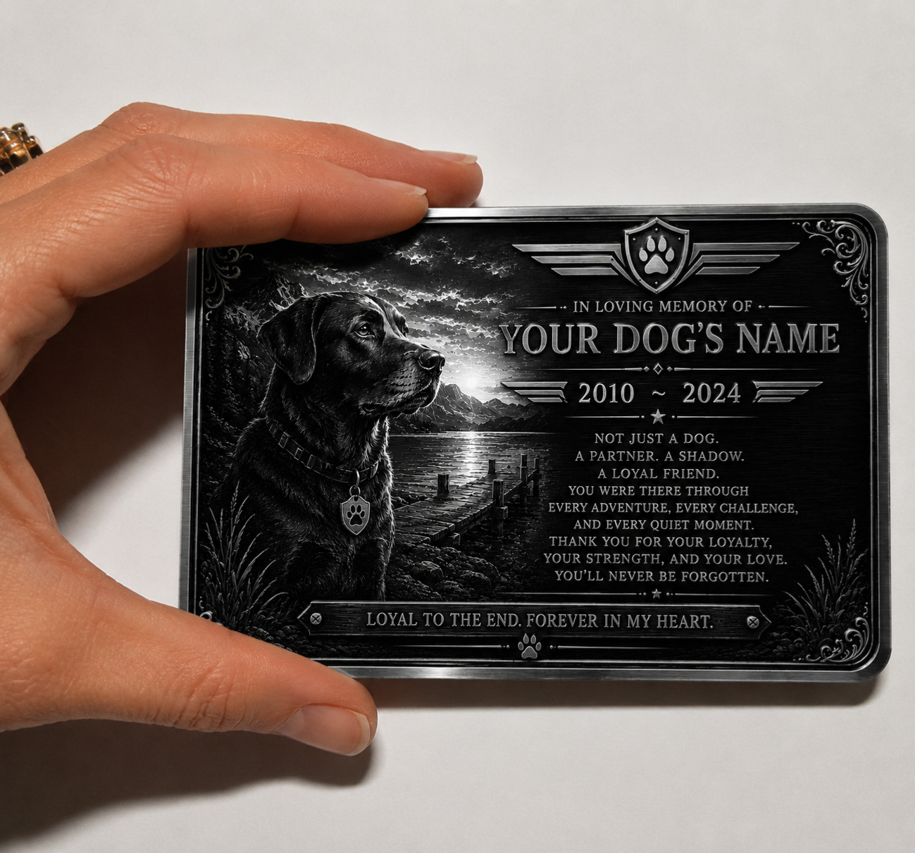 Personalised Pet Memorial Plaque Custom Photo Engraved Aluminium Dog Cat Horse