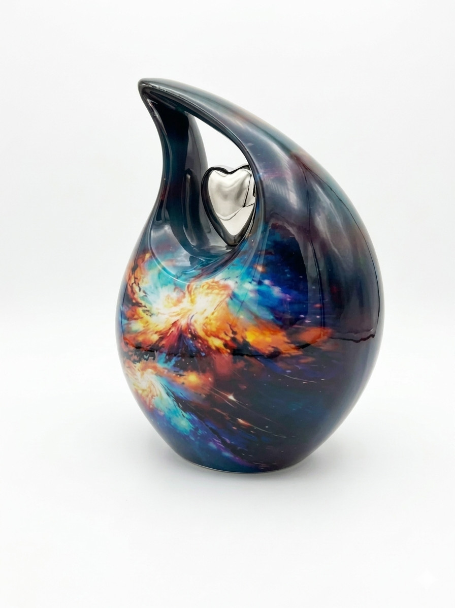 10” Teardrop Cremation Memorial Urn for Human Ashes Large Adult Funeral Earns..