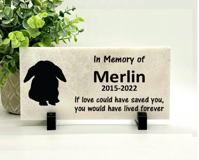 Lop Ear Rabbit Memorial – Personalized Pet Memorial Stone-Pet Loss sympathy Gift