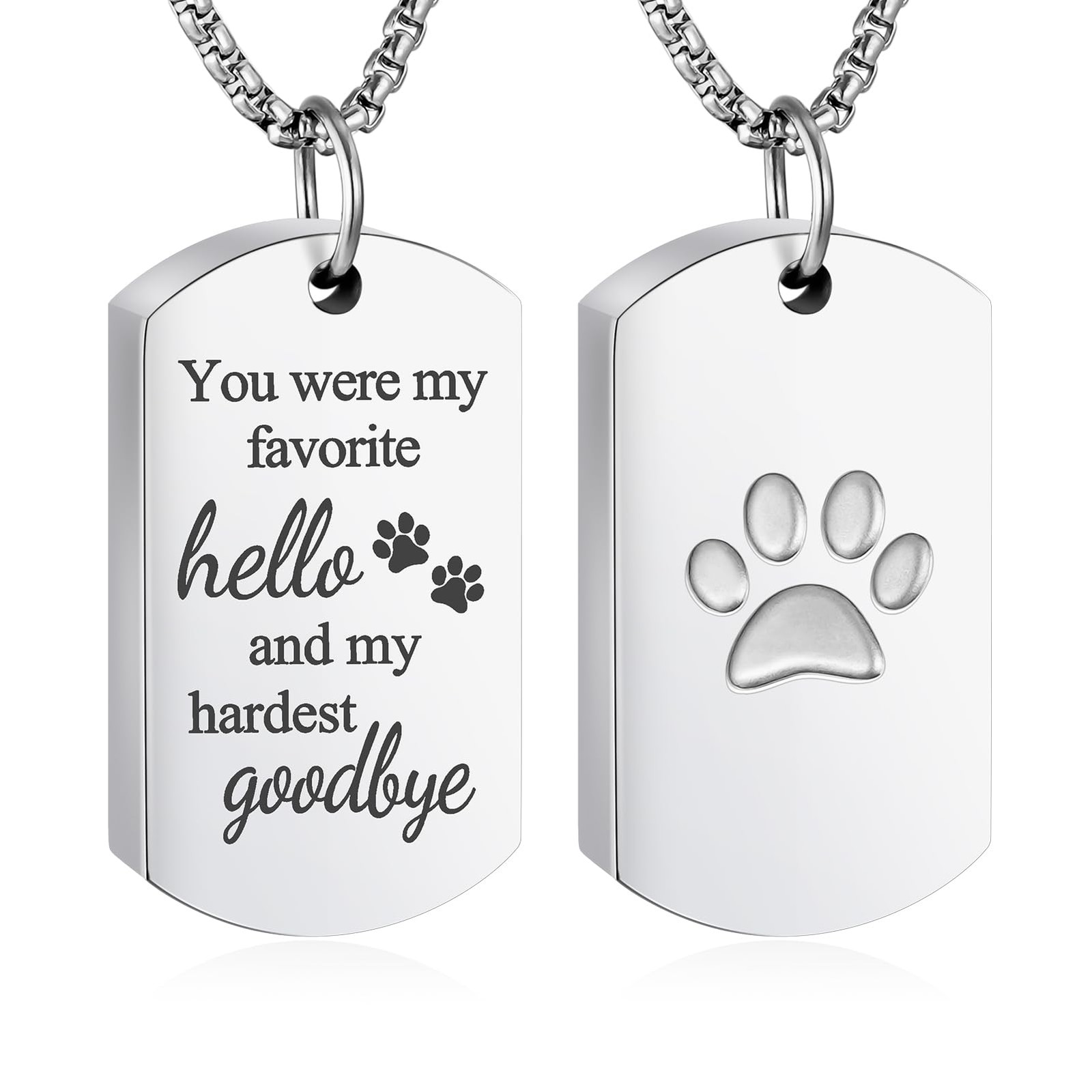 Pet Tag Urn Necklace for Ashes Dog Urn for Ash Cremation Jewelry for Ashes Pe…