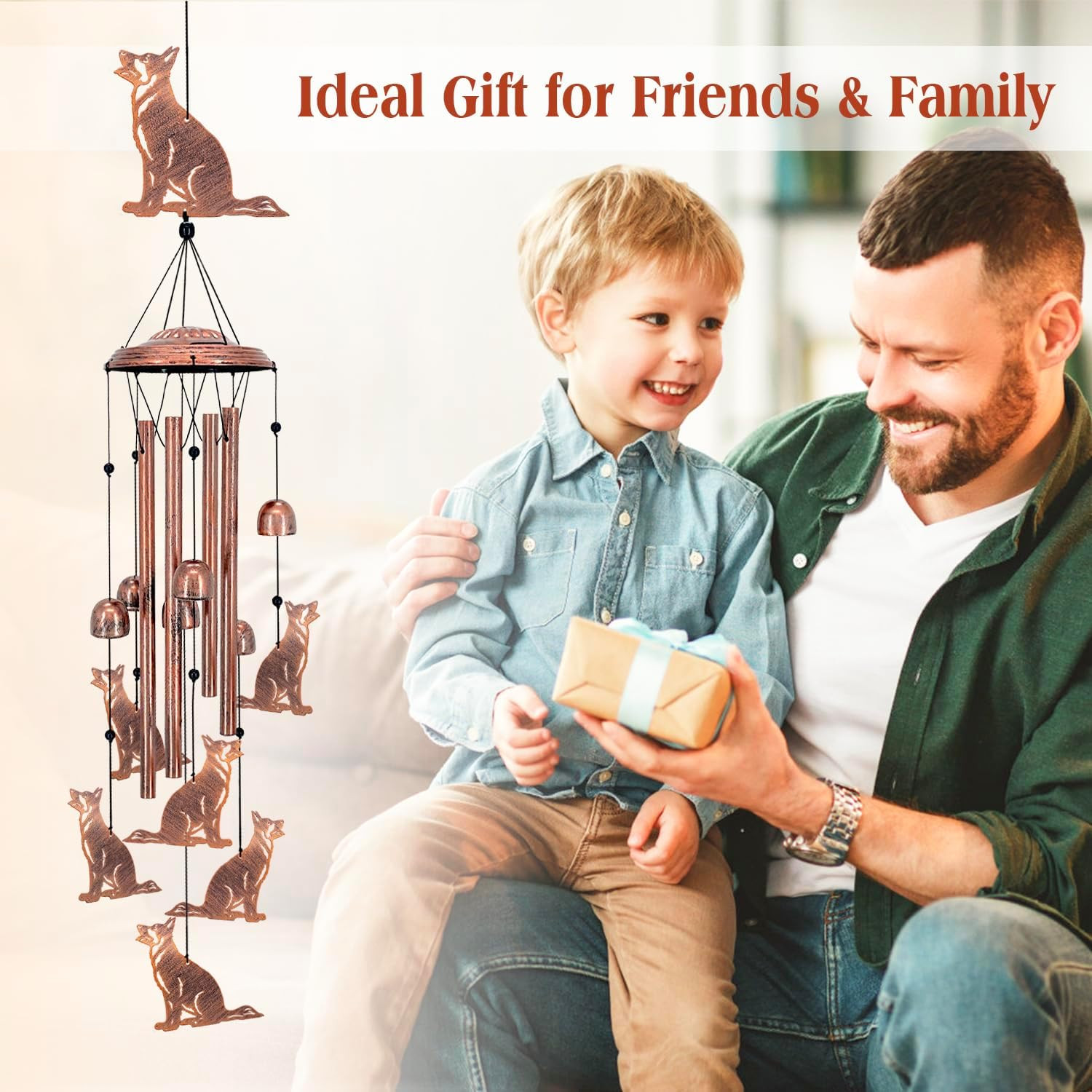 German Shepherd Dog Wind Chimes for Outside,Dog Gifts for Women Men/Memorial/Sym