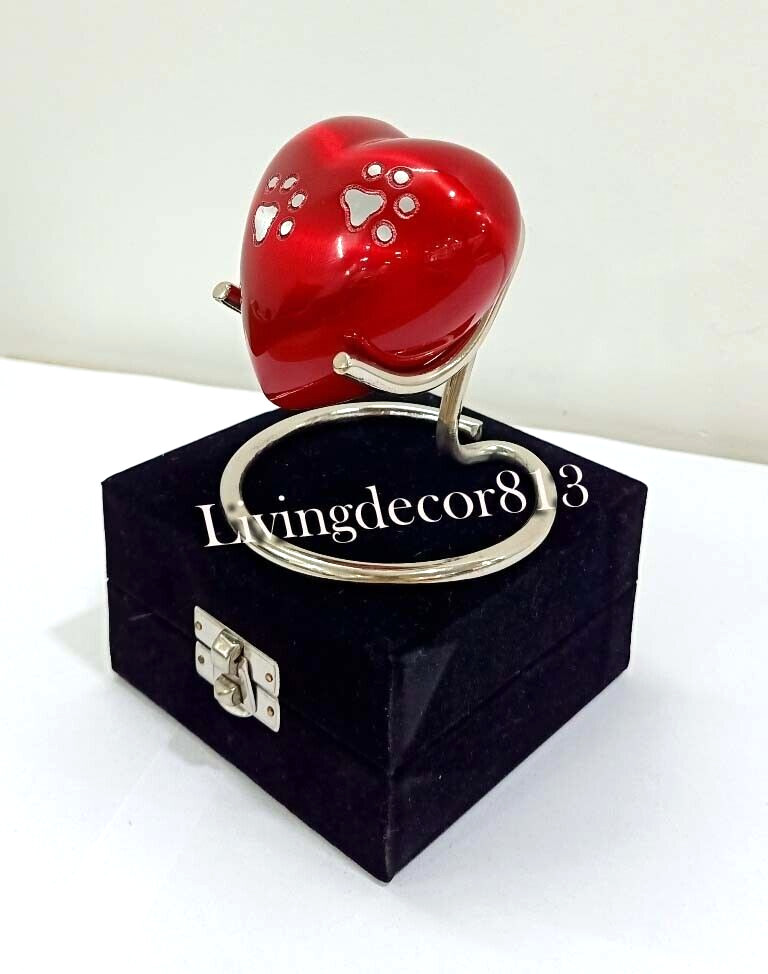 Red Footprint Small pet Marks Urns for Human Ashes – Mini Urns Human Ashes Heart