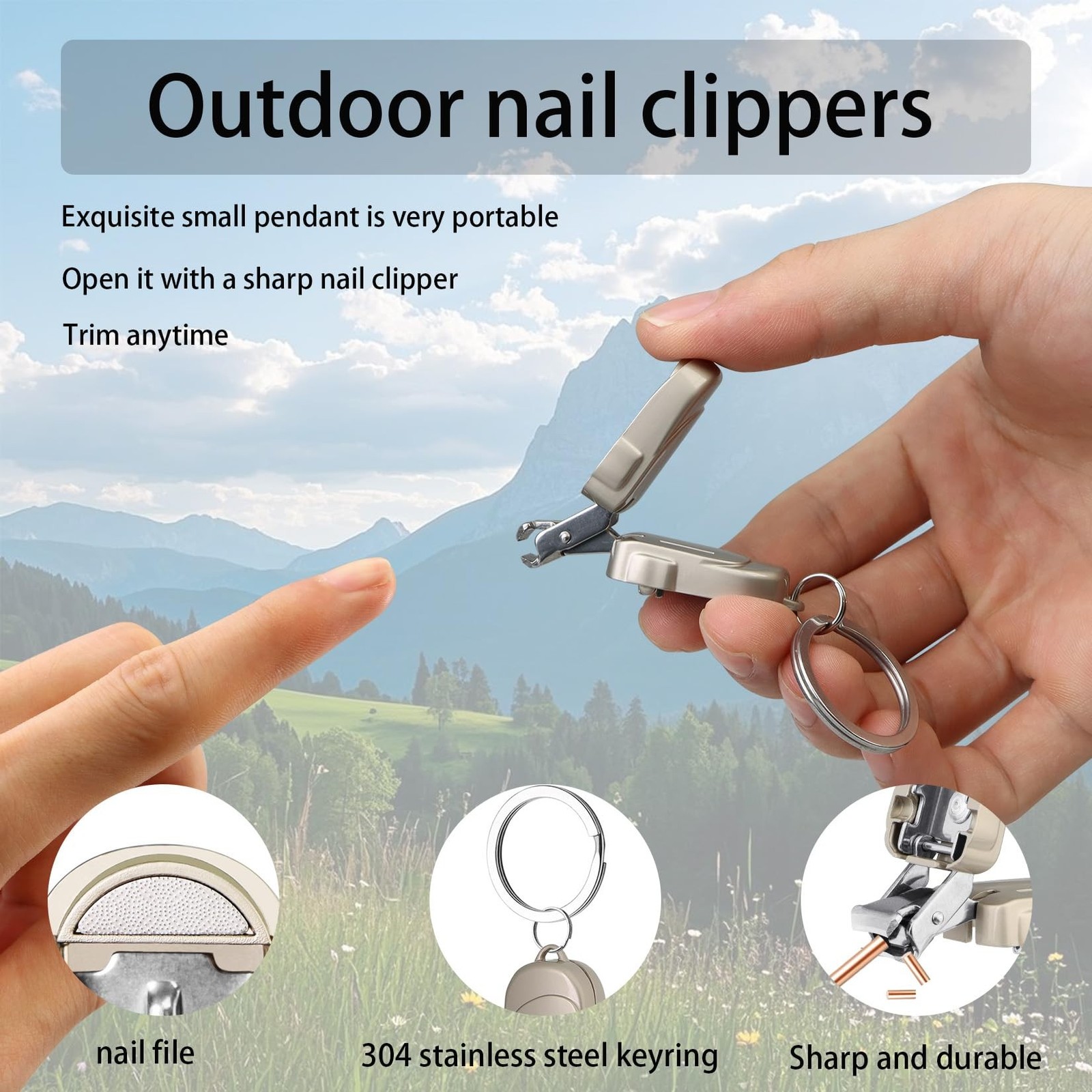 Portable Folding Mini Nail Clippers,All Metal Compact Small Nail Trimmers wit…