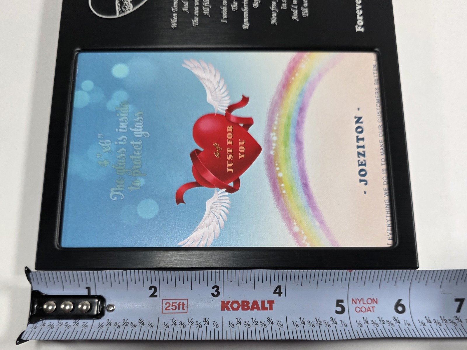 Joeziton Pet Memorial Picture Frame 4×6 Aluminum Rainbow Bridge Poem Dog Cat…