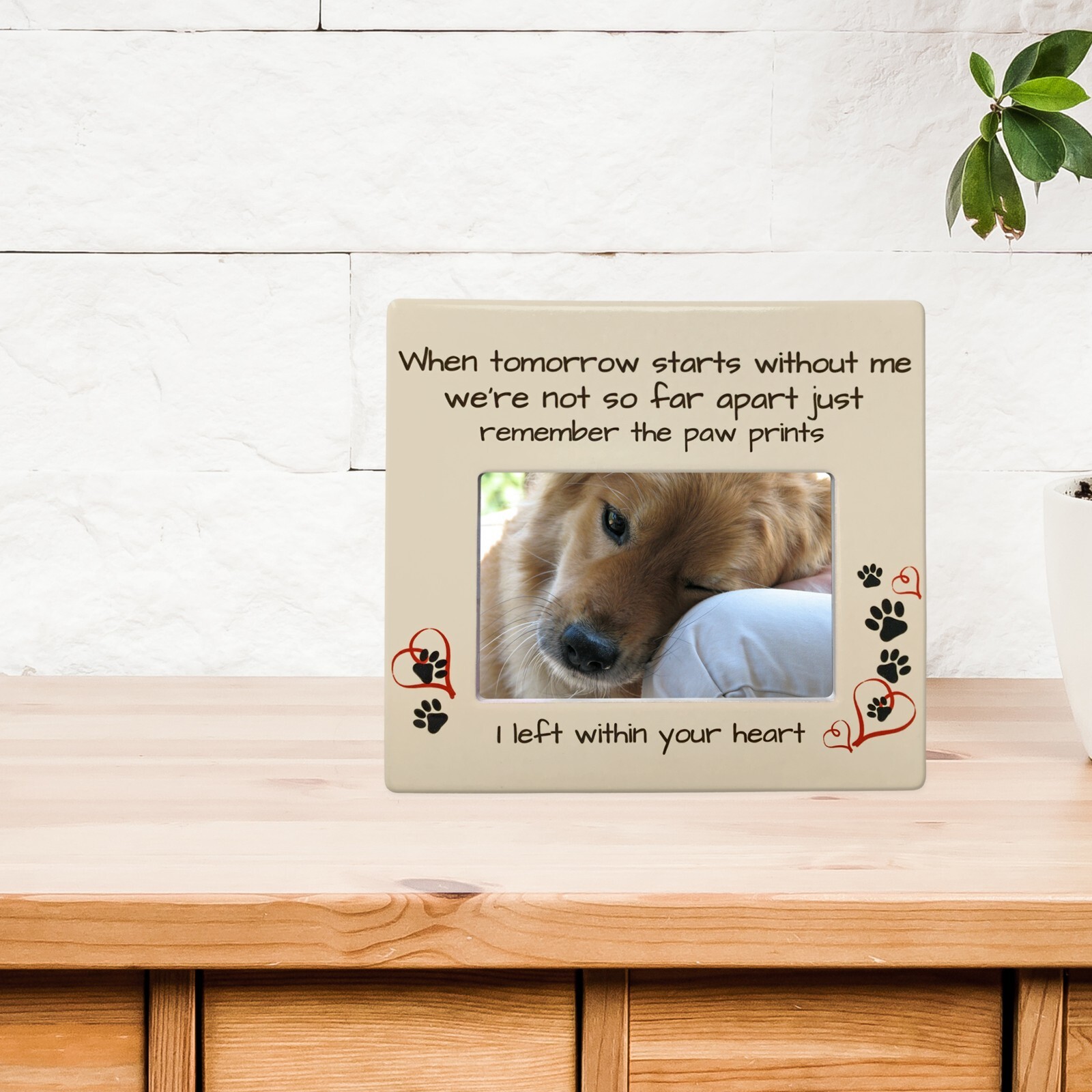 Pet Memorial Photo Frame – When Tomorrow Starts Without Me Sentiment #2379