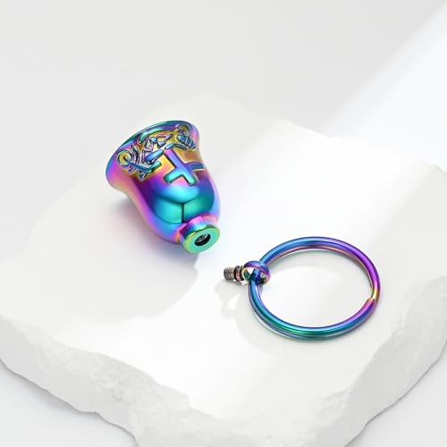 Bell Cremation Keychain for Ashes Holder Cross Motorcycle Keychain-colorful