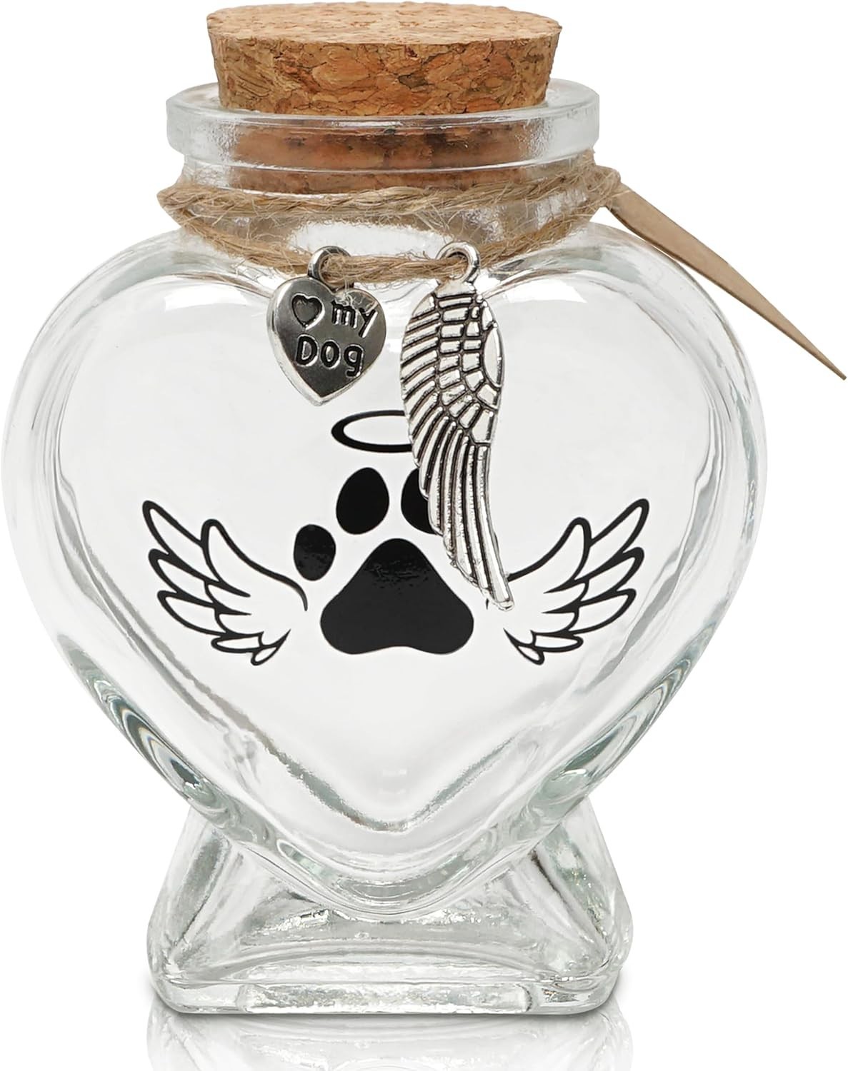 Elegant Glass Memorial Keepsake for Dogs & Cats – Heart-Shaped Tribute