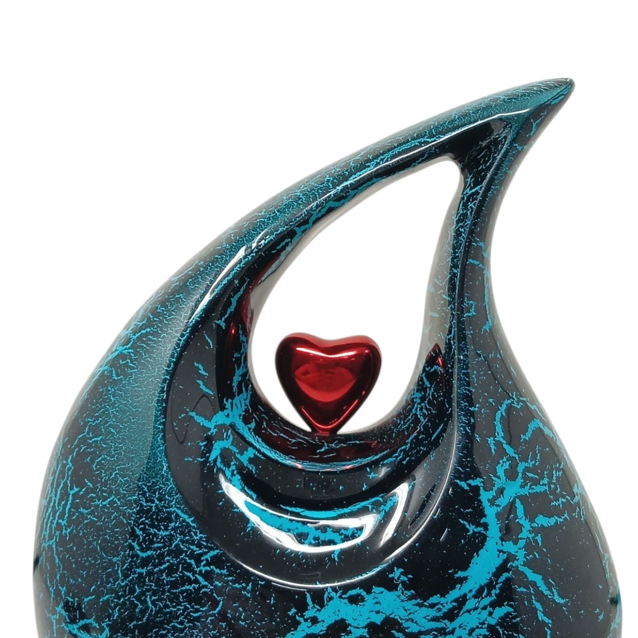 Blue Teardrop Large Urns for Human Ashes/Medium Urn with Red Heart/Cremation