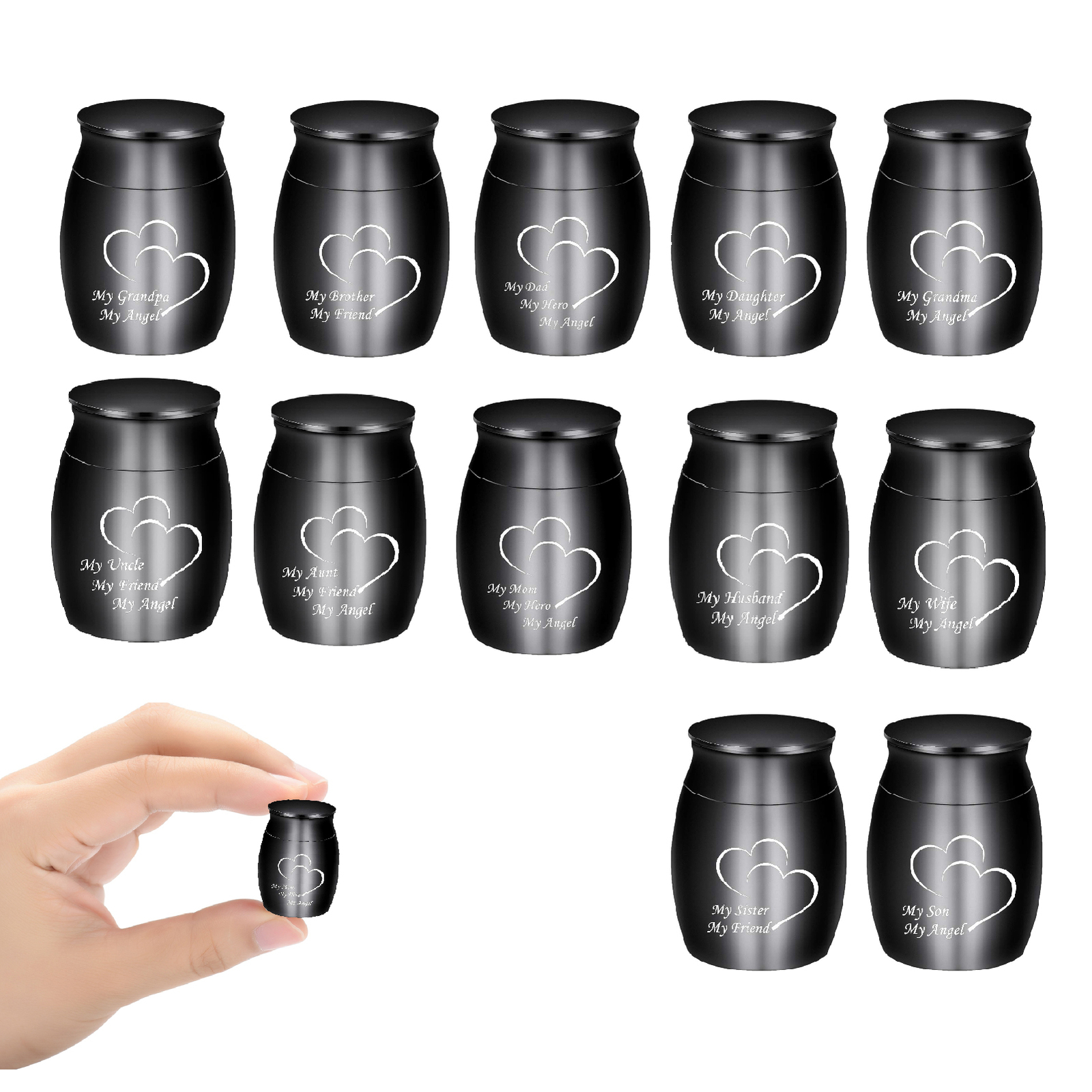 Keepsake Cremation Urn Heart Mini Cremation Urns for Ashes Memorial Ashes Holder