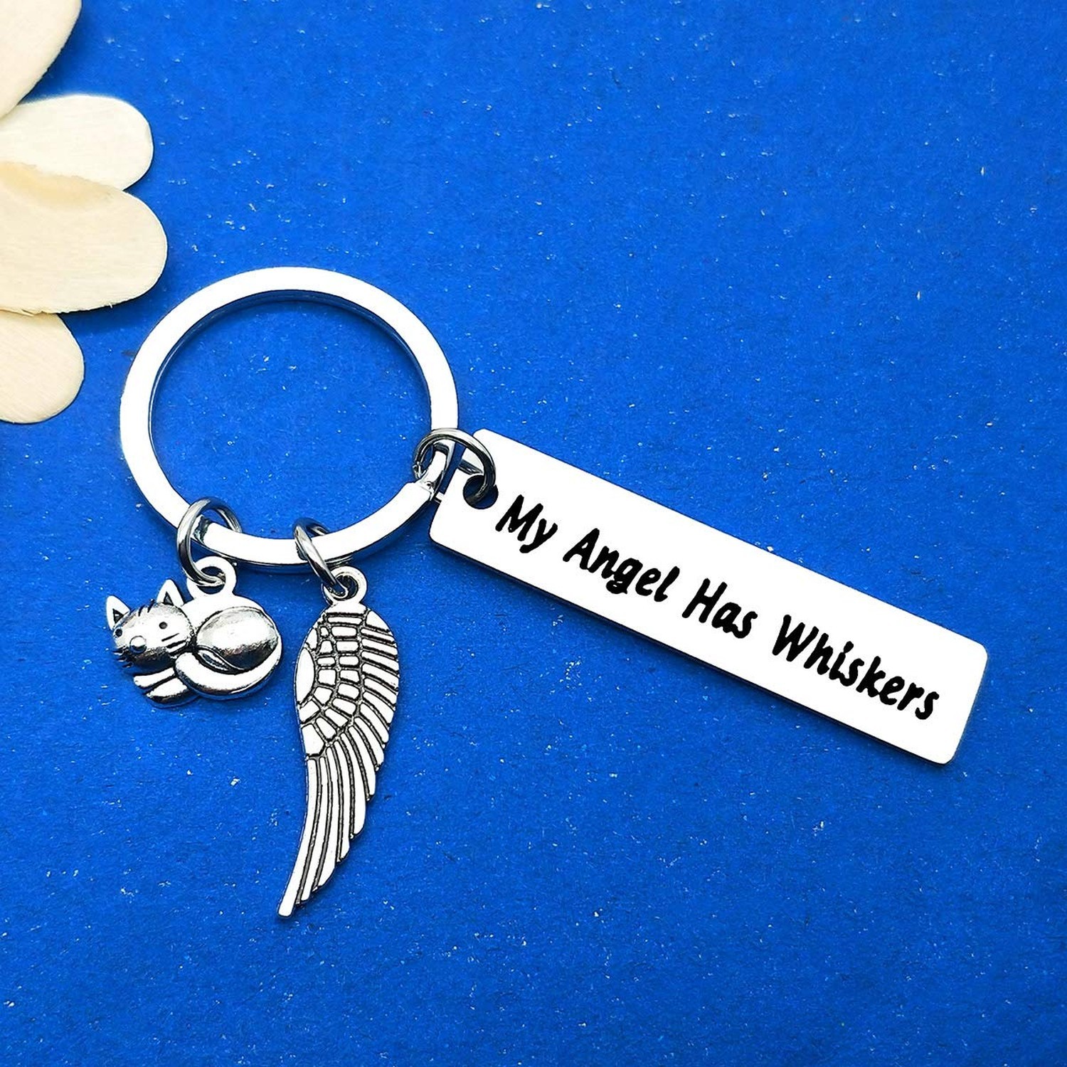 Dabihu Pet Memorial Gift Loss of Cat Keychain Sympathy Jewelry Has Whiskers K…