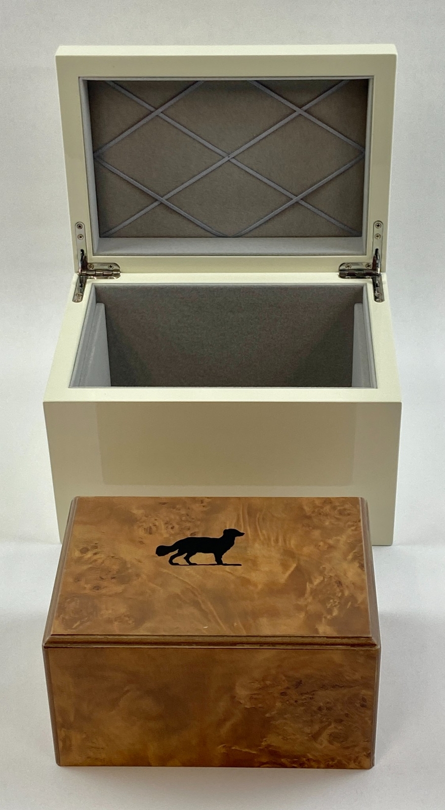 Memory Wood Box with Urn for Pet White