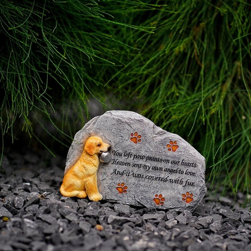 Indoor Outdoor Pet Memorial Ornament Resin Pet Memorial Plaques Grave Stone