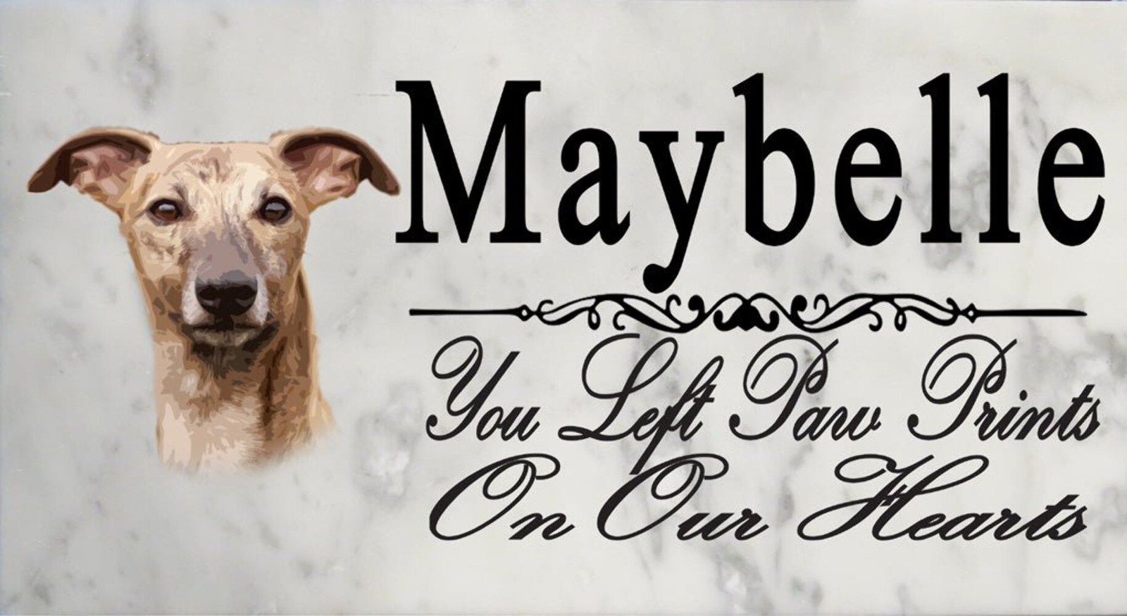 Whippet Memorial Stone PERSONALIZED Dog Garden Rock Grave Marker Outdoor or Indo