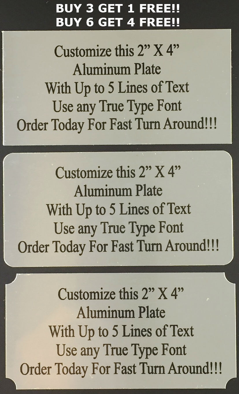 2X4 Custom Engraved Sublimation Aluminum Plate Picture Plaque Name Tag Trophy