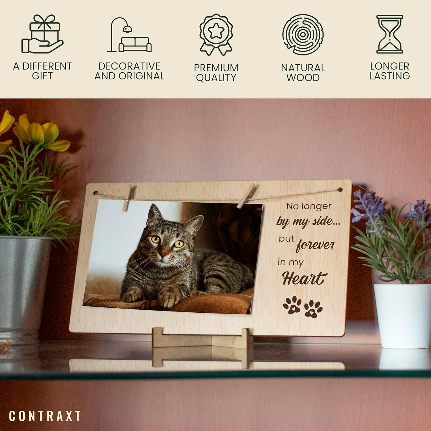 Pet Memorial Picture Frame, Sympathy Gifts for Loss of Dog or Cat, Bereavemen…
