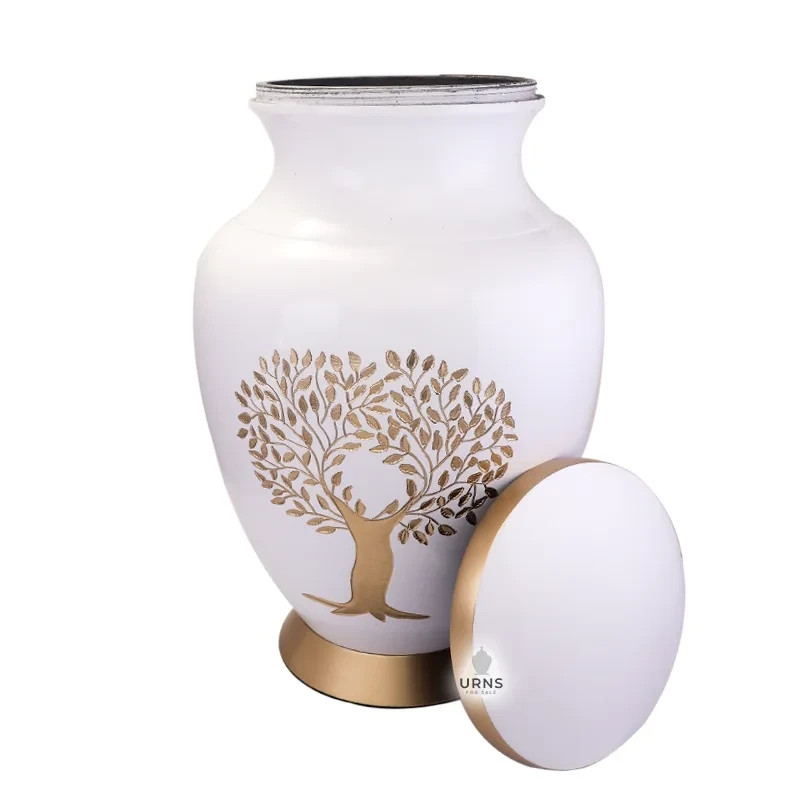 Tree of Life Ivory Golden Aria’s Memory Cremation Urn for Ashes