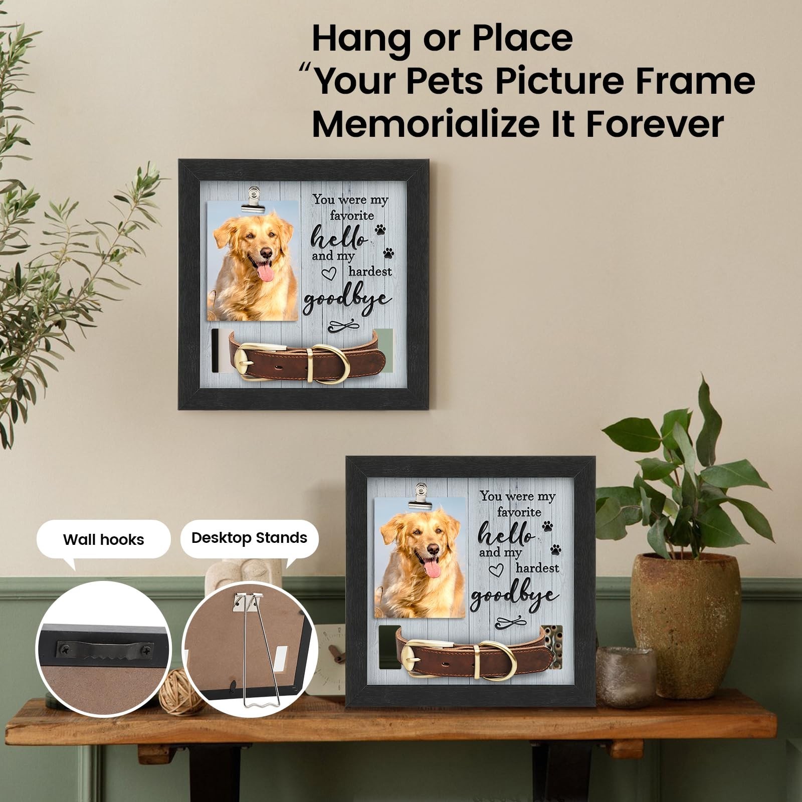Pet Memorial Gifts for Dogs Cats, Pet Memorial Frame, Loss of Dog Sympathy Gi…