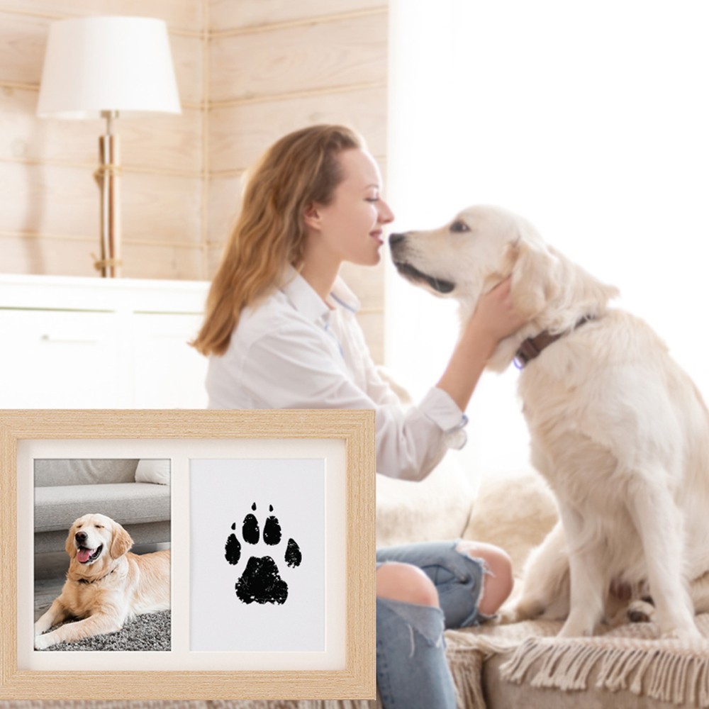 Pet Paw Print Keepsake Frame Dog Cat Paw Print Photo Frame Memorial Gift for Pet
