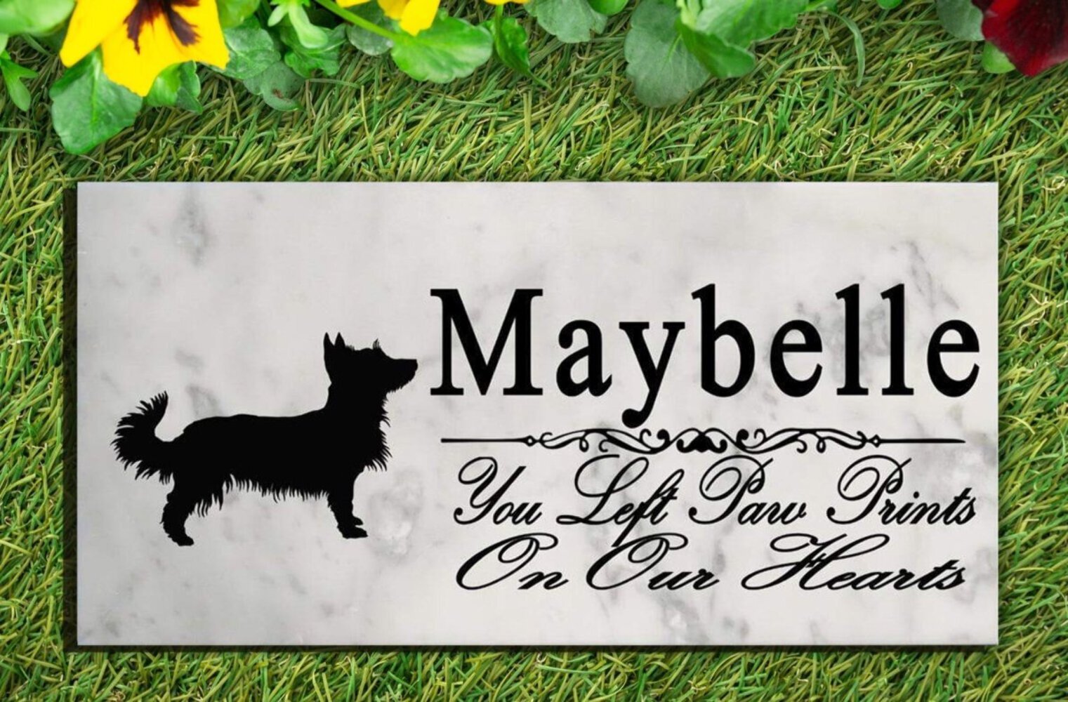 Australian Terrier Memorial Marble Stone Plaque Personalized Garden Plaque Grave